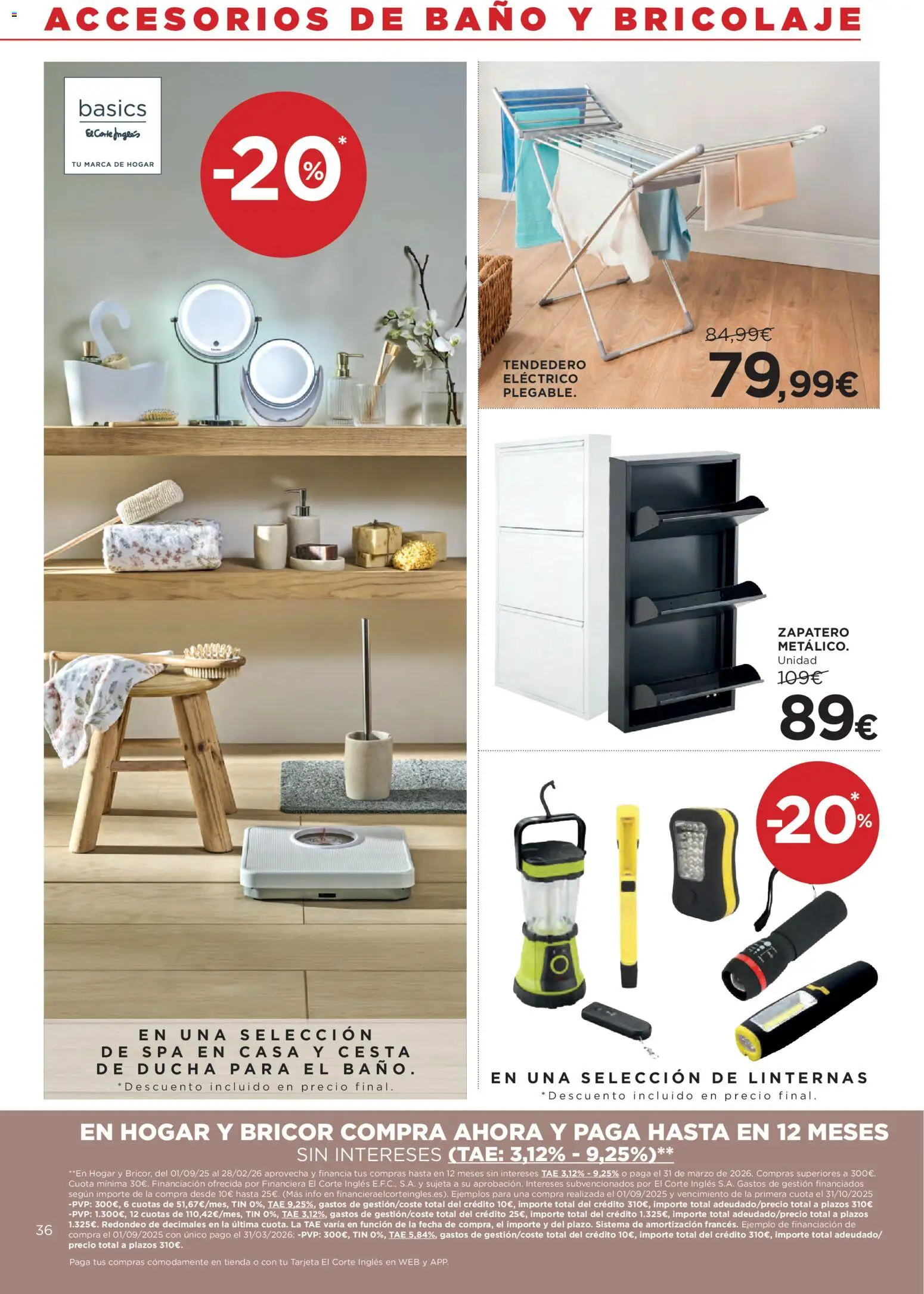 Hipercor catálogo │ válido desde el 12.02.2026 | Página: 36 | Productos: Zapatero, Tendedero, Baño, Cesta