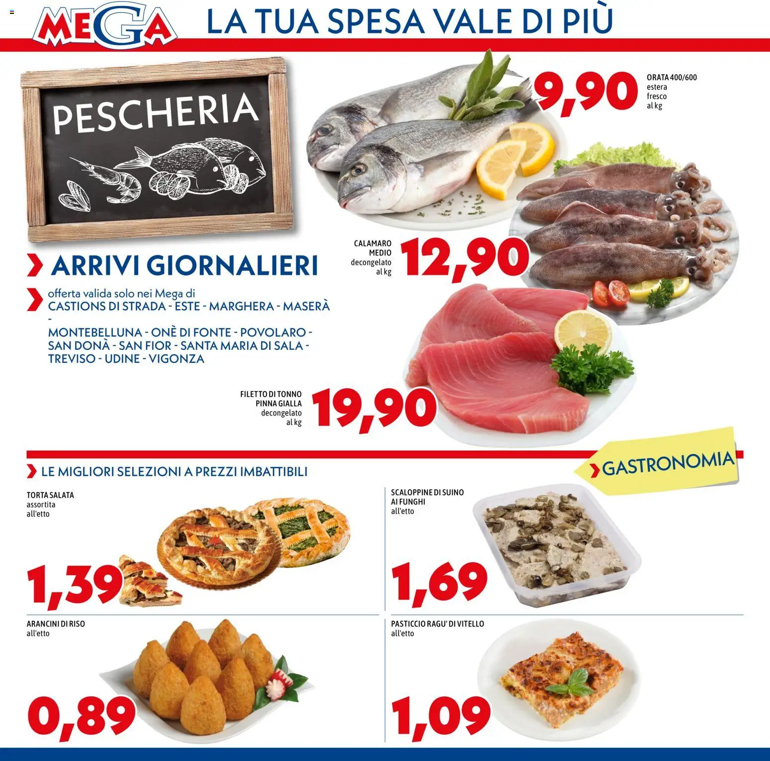 Volantino Mega del 26.02.2026 | Pagina: 2 | Prodotti: Riso, Orata, Vitello, Tonno