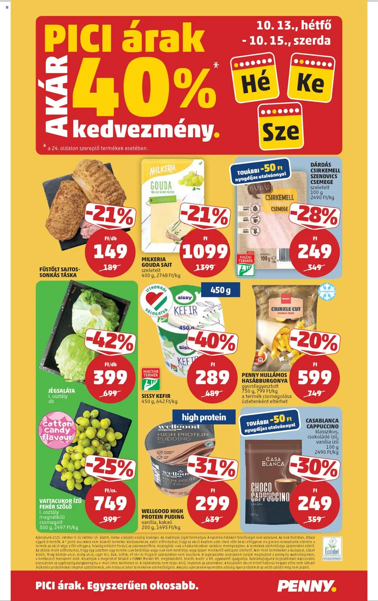 PENNY akciós ujság - amely érvényes a következő dátumtól: 09.10.2025 | Oldal: 28 | Termékek: Jégsaláta, Szendvics, Táska, Csirkemell