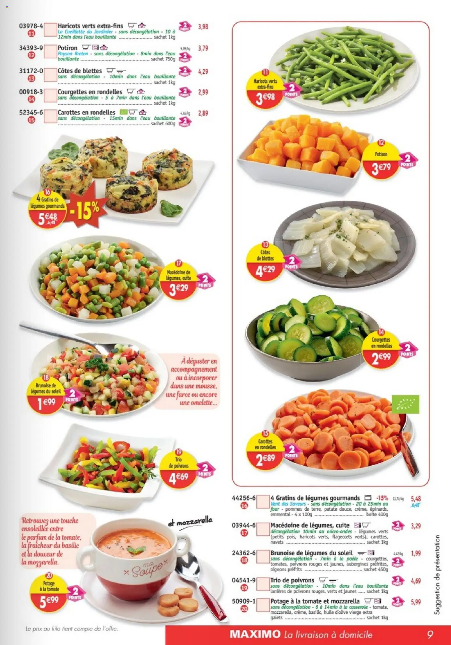 {H1} | Page: 9 | Produits: Four, Poêle, Pommes, Oignons