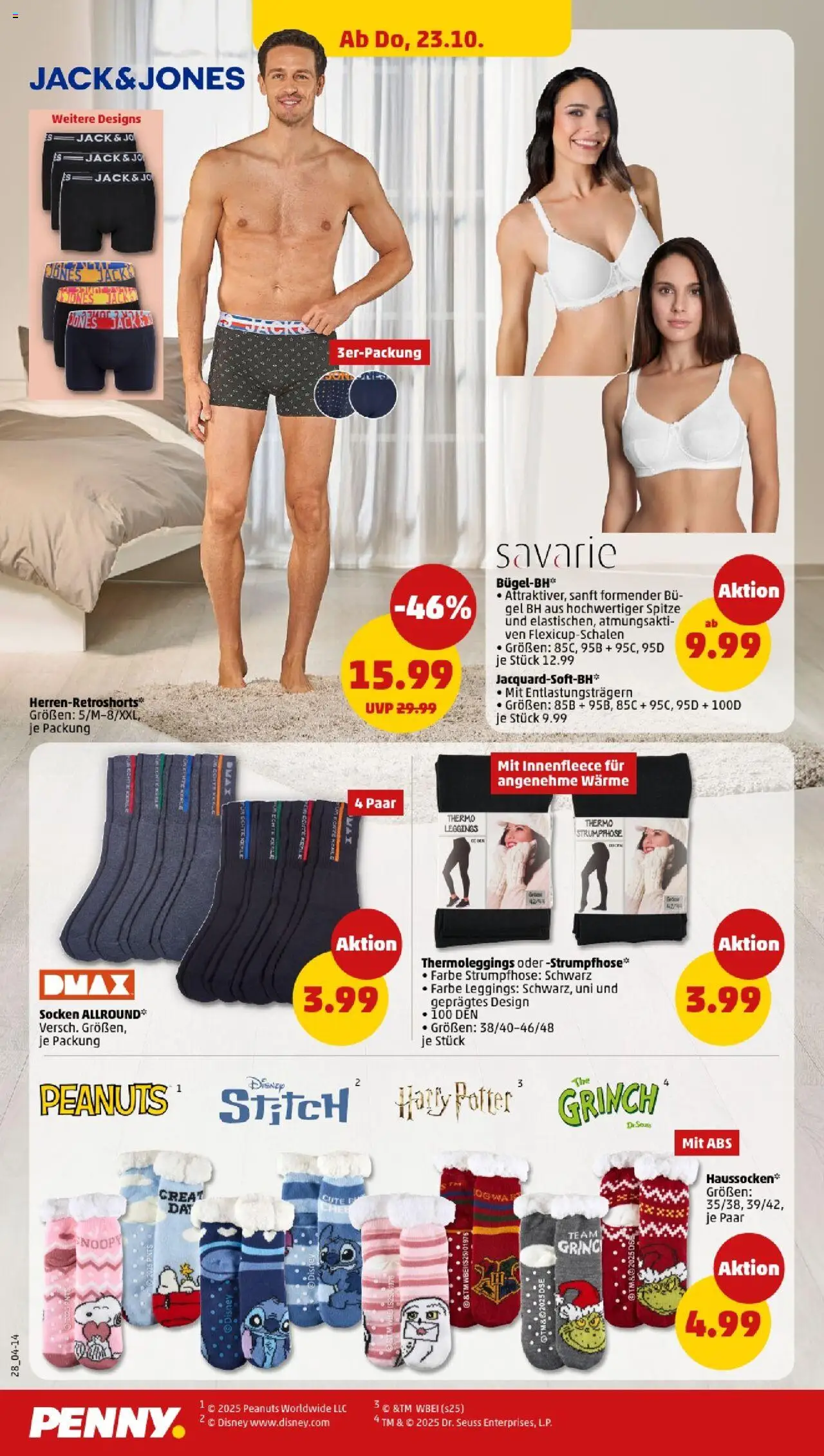 Penny - Baden-Württemberg – gültig ab 20.10.2025 | Seite: 28 | Produkte: BH, Socken, Leggings, Strumpfhose