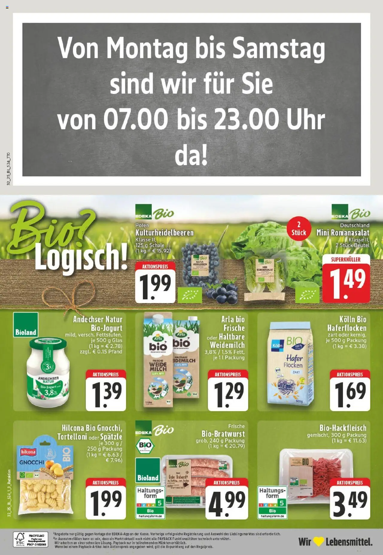 Edeka prospekt Düsseldorf	 - gültig ab dem 03.08.2025 | Seite: 24 | Produkte: Kolln, Bratwurst, Heidelbeeren, Flocken