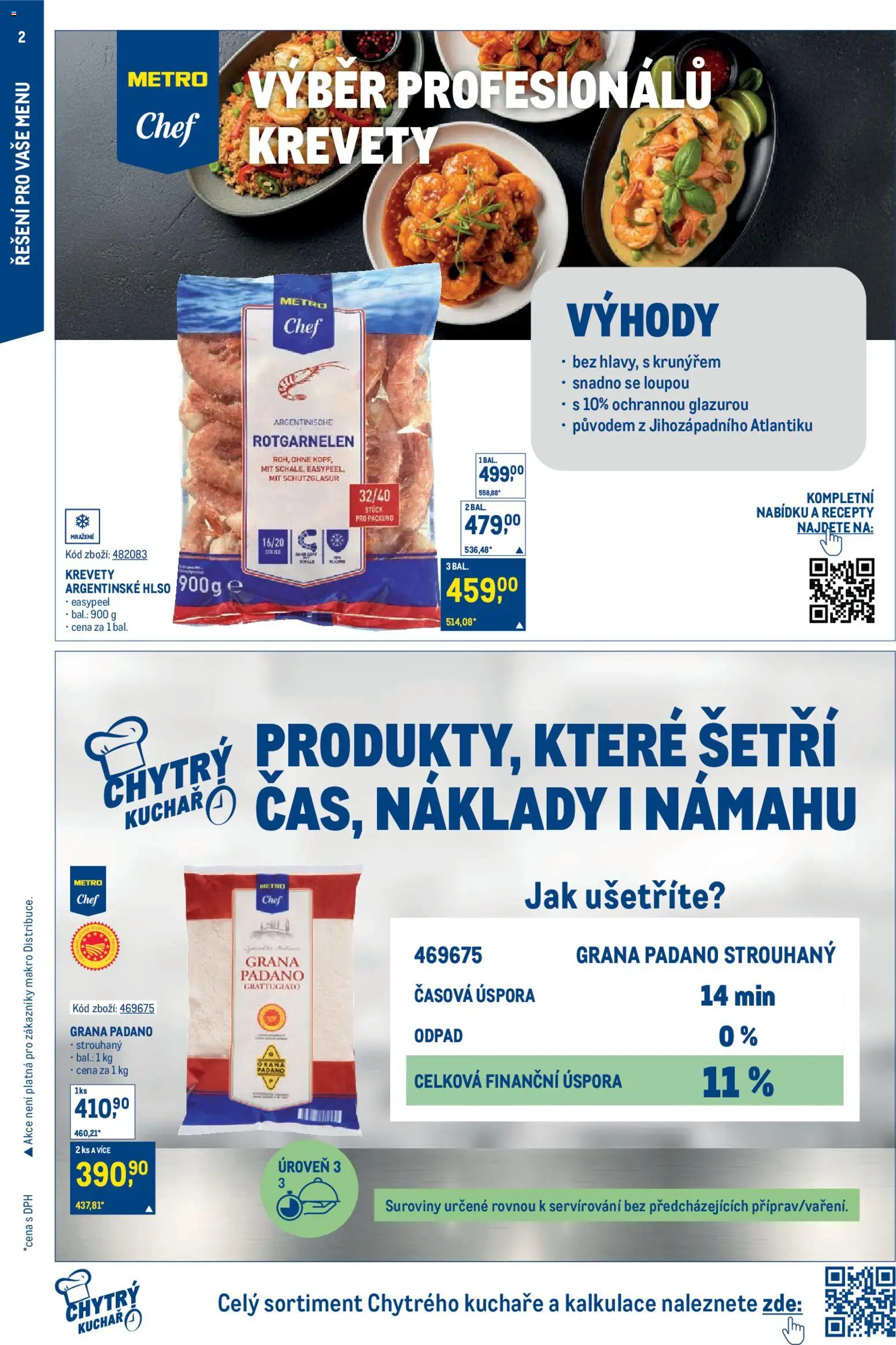 Makro leták - Gastronomie od 28.01.2026 | Strana: 2 | Produkty: Krevety, Grana Padano