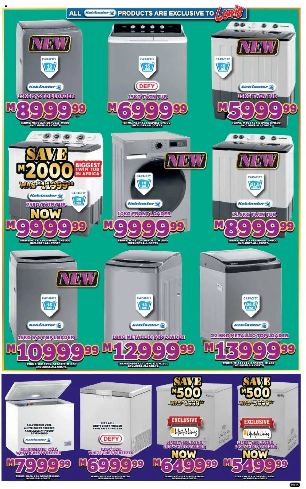 New Lewis Stores catalogue – valid from 01.10.2025 | Page: 17 | Products: Freezer, Chest freezer