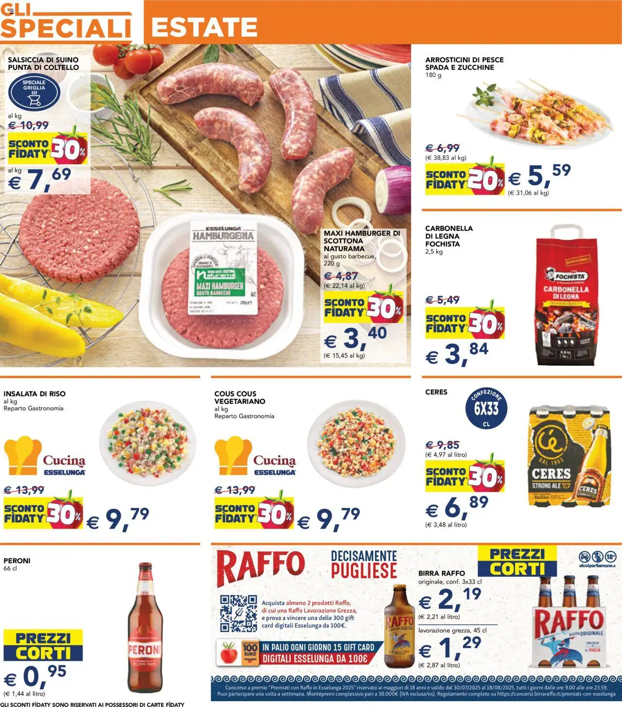 Volantino Esselunga S del 31.07.2025 | Pagina: 2 | Prodotti: Birra, Pesce, Salsiccia, Cous cous
