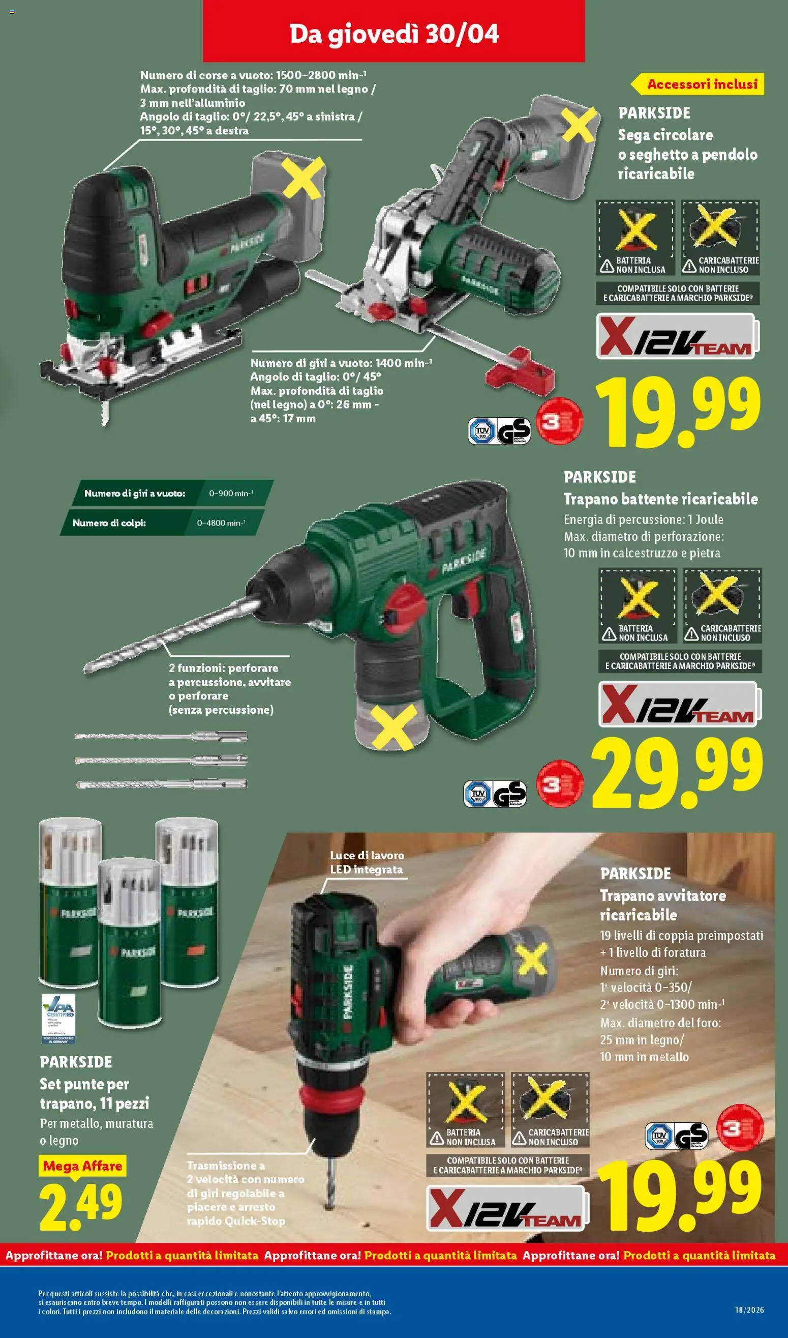 Volantino Lidl del 30.04.2026 | Pagina: 23 | Prodotti: Avvitatore, Trapano, Batteria, Caricabatterie
