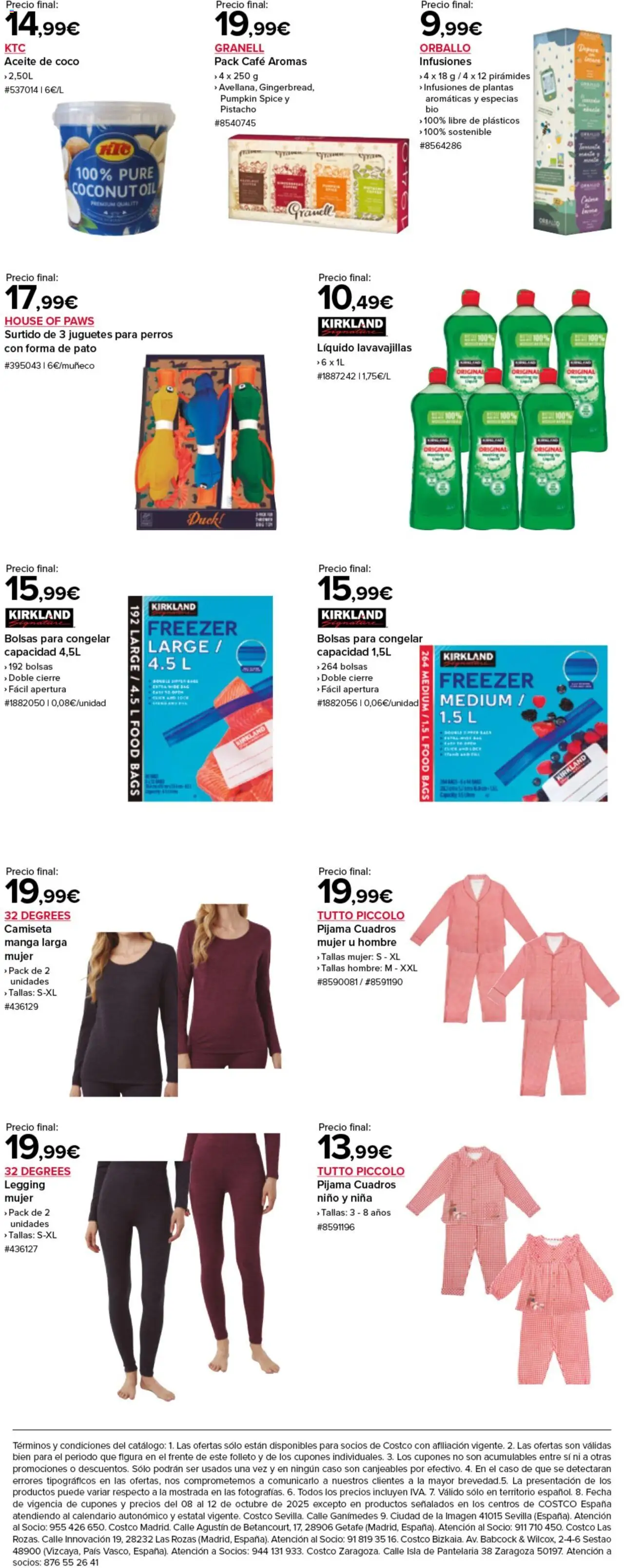 Costco catálogo │ válido desde el 09.10.2025 | Página: 6 | Productos: Aceite, Τυρόπιτα, Aceite de coco, Lavavajillas