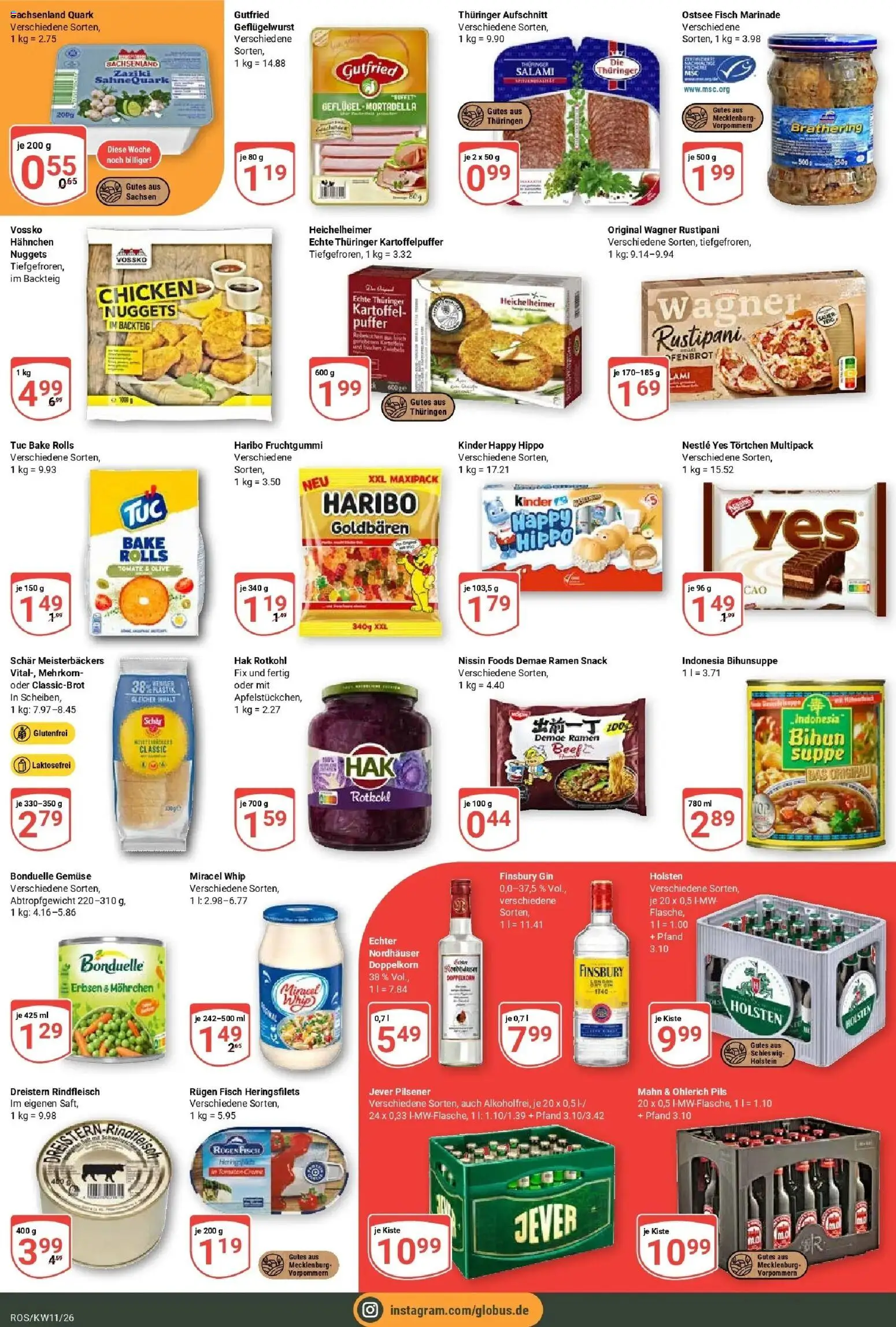 Globus prospekt Lambrechtshagen	 – gültig ab 09.03.2026 | Seite: 3 | Produkte: Hahnchen, Haribo, Miracel whip, Gemüse