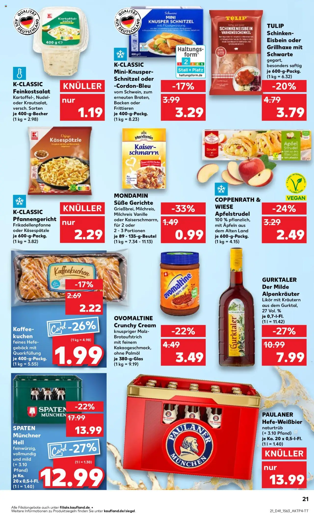 Kaufland prospekt Kiel	 – gültig ab 09.10.2025 | Seite: 21 | Produkte: Likör, Schnitzel, Apple, Salat