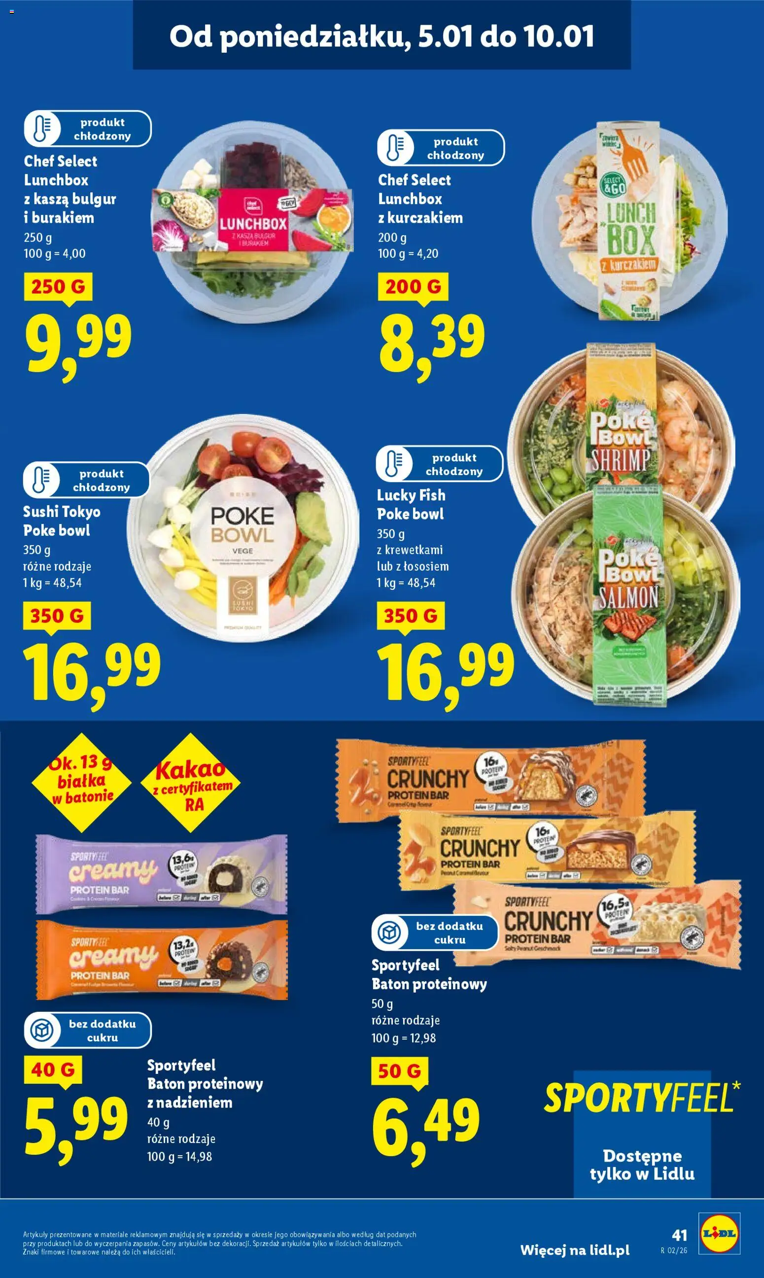 Lidl Gazetka od 05.01.2026 | Strona: 43 | Produkty: Kakao, Bulgur, Sushi, Kasza bulgur