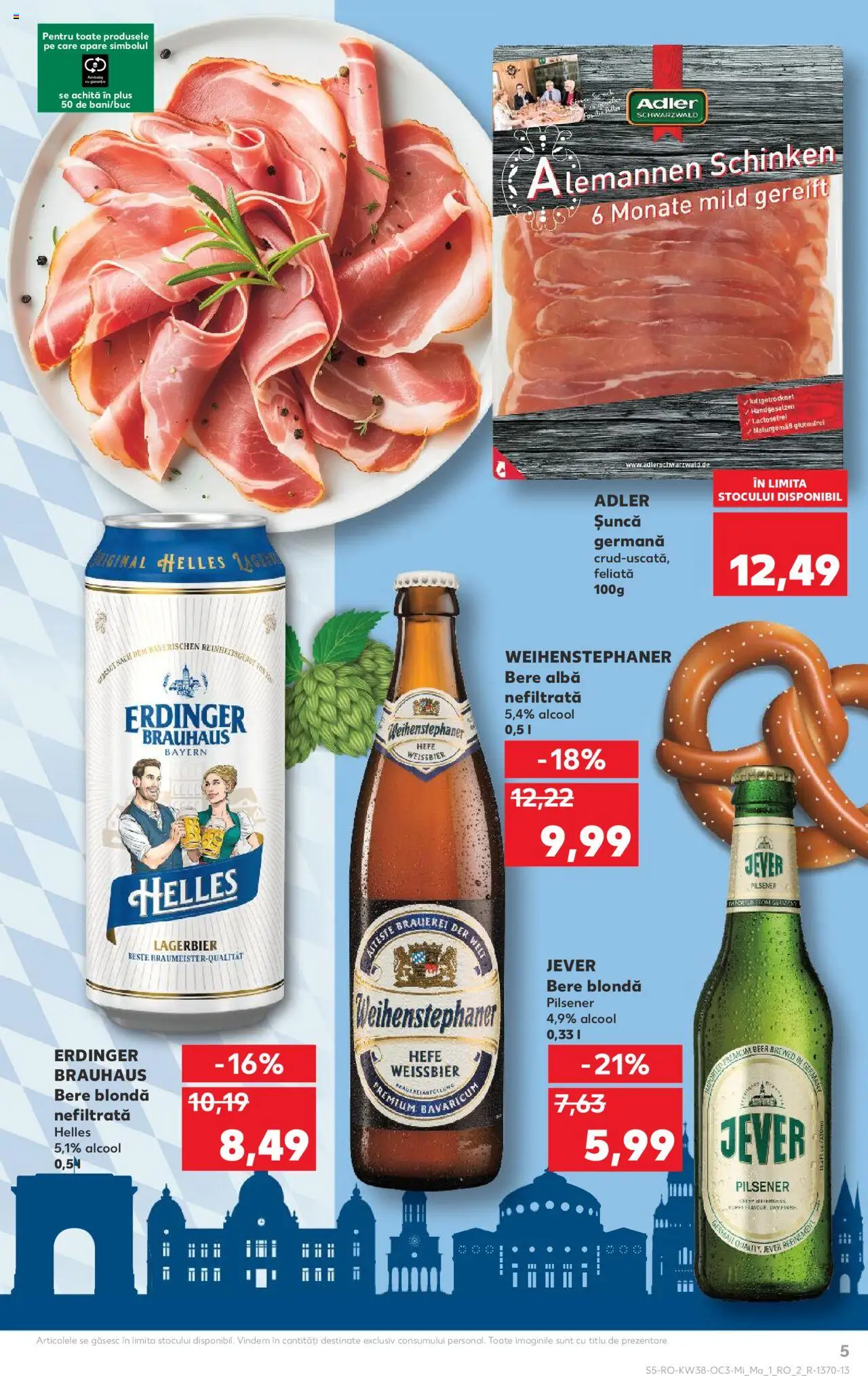 Noul catalog Kaufland – valabil de la 17.09.2025 | Pagină: 5 | Produse: Șuncă, Bere