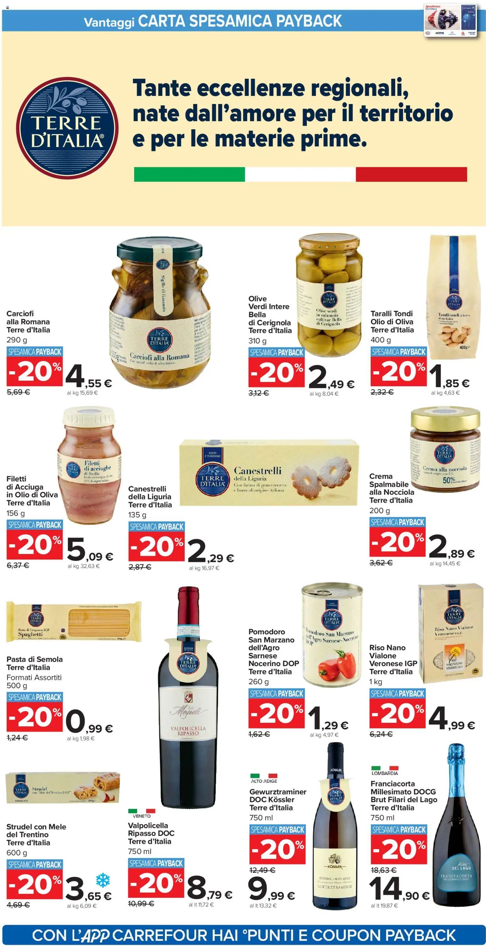 Volantino Carrefour del 16.12.2025 | Pagina: 8 | Prodotti: Mele, Pomodoro, Olive, Taralli