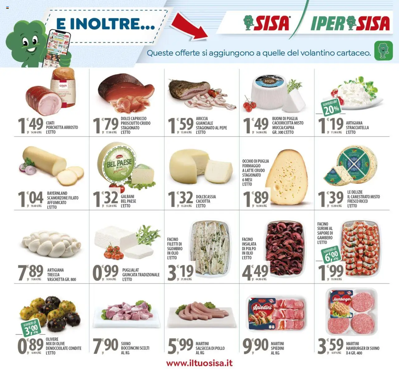 Volantino SISA del 03.10.2025 | Pagina: 18 | Prodotti: Pollo, Insalata, Prosciutto, Hamburger