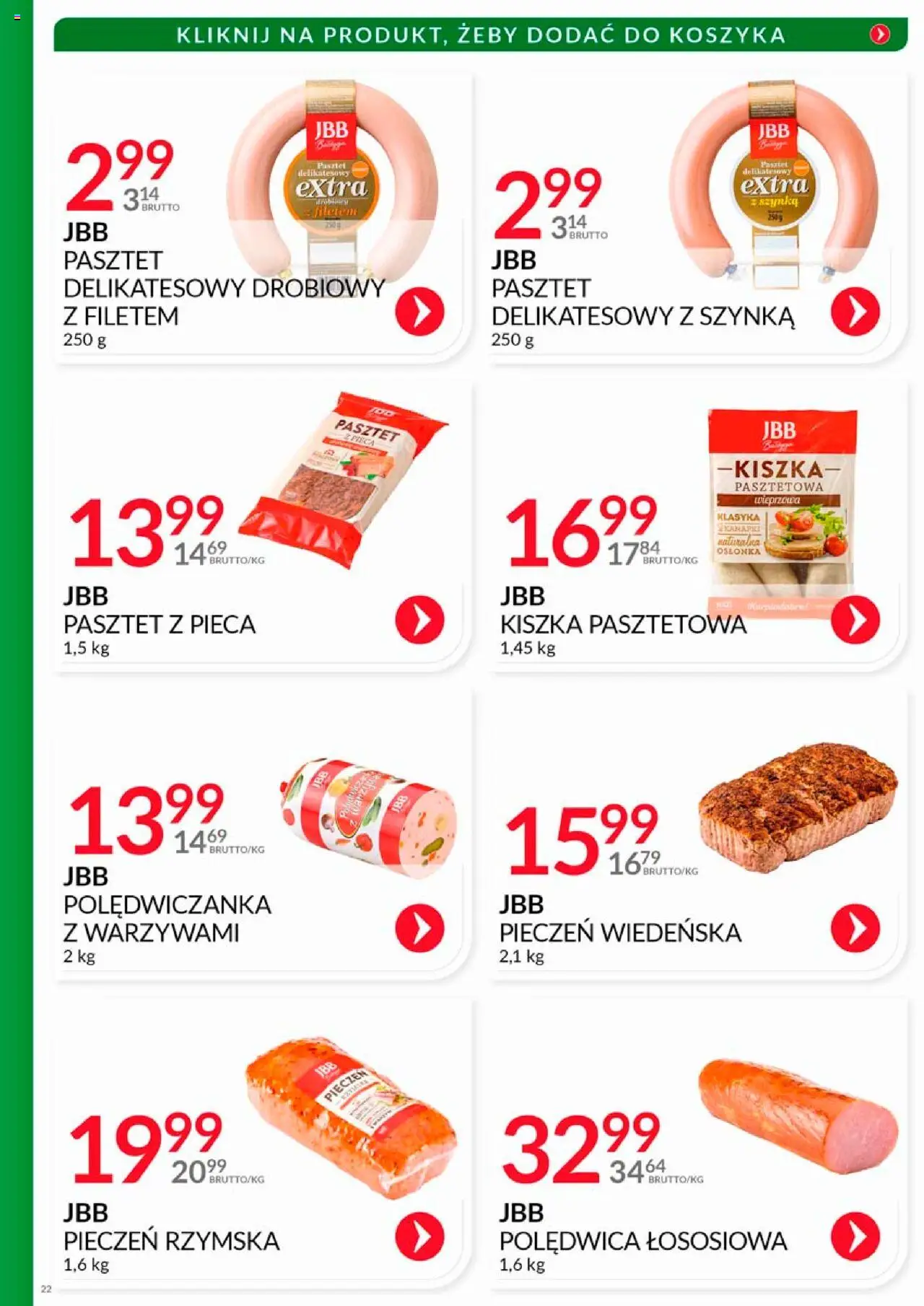 Eurocash Gazetka - Katalog Wędlin od 01.08.2025 | Strona: 22 | Produkty: Szynka