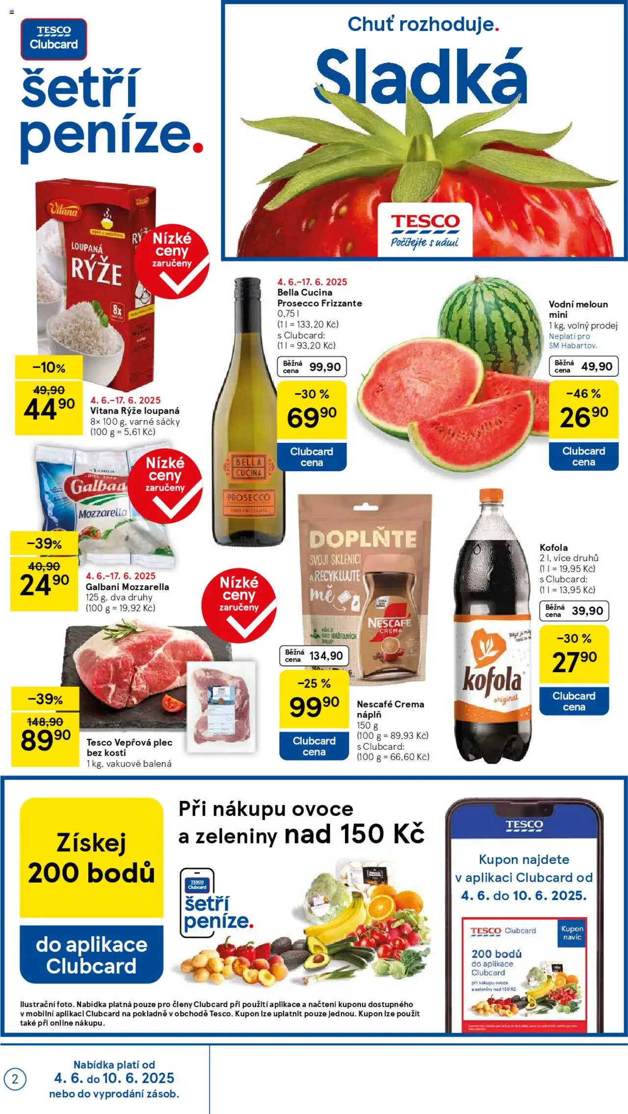 Tesco leták - Supermarket od 04.06.2025 | Strana: 2 | Produkty: Rýže, Nescafe Crema, Coffee creamer, Mozzarella