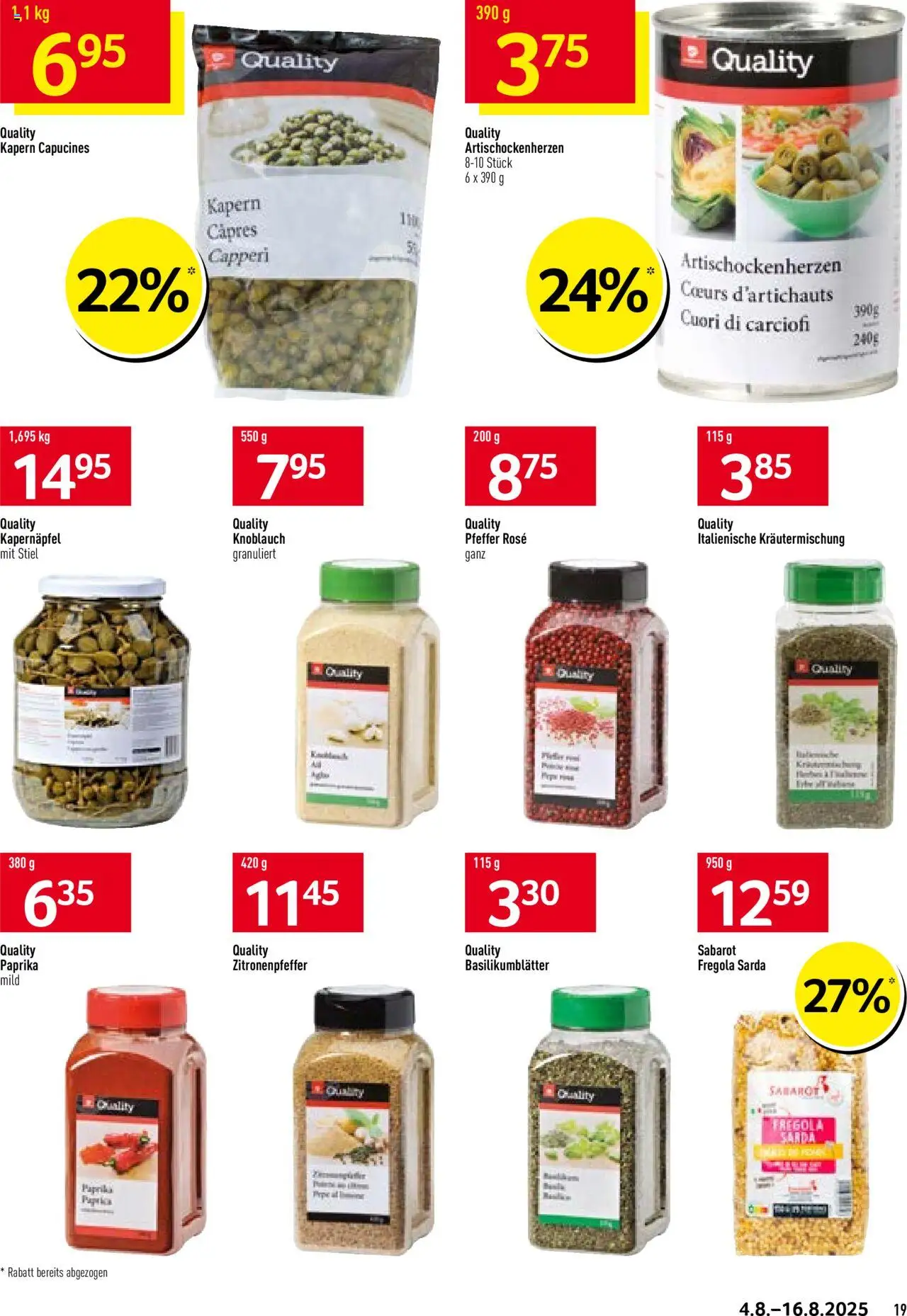 Prodega Aktionen Mediterran ab 04.08.2025 | Seite: 19 | Produkte: Knoblauch, Pfeffer