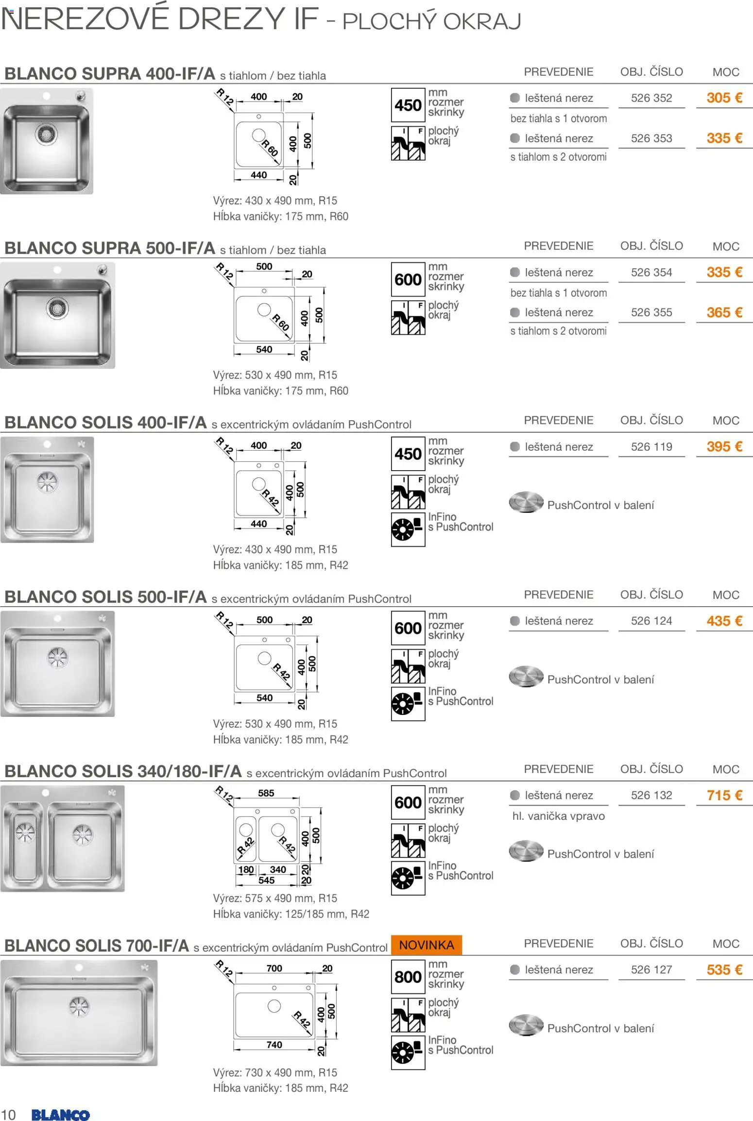 Nové Blanco akcie – leták je platný od 01.02.2026 | Strana: 10 | Produkty: Drezy