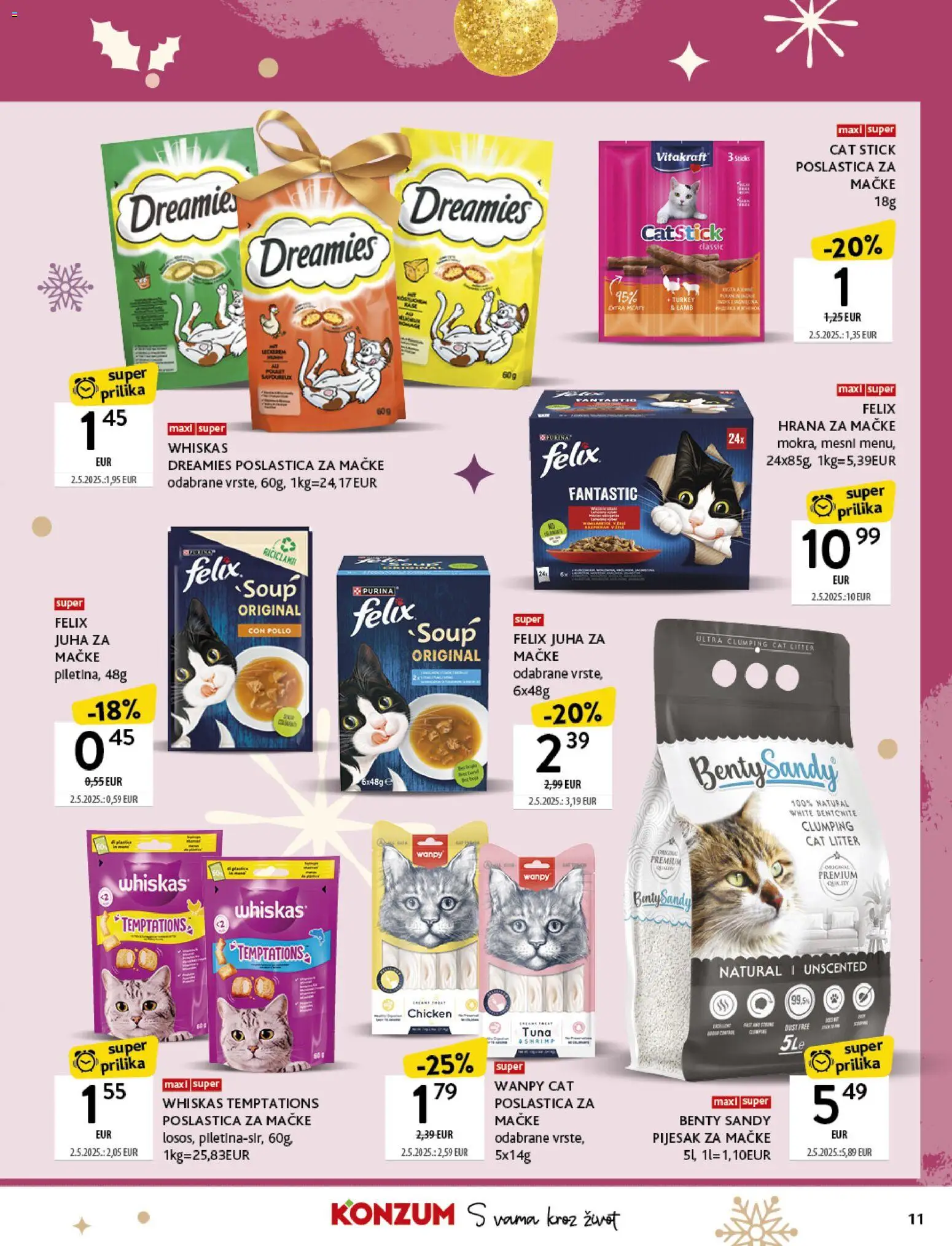 Konzum katalog | vrijedi od 08.12.2025 | Stranica: 11 | Proizvodi: Whiskas, Juha, Hrana za mačke, Tuna