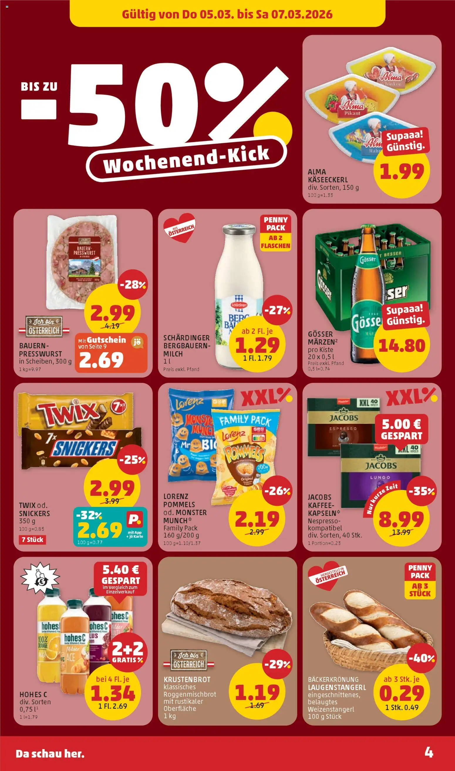 Penny Markt - Flugblatt gültig ab 05.03.2026 | Seite: 4 | Produkte: Milch, Kaffee