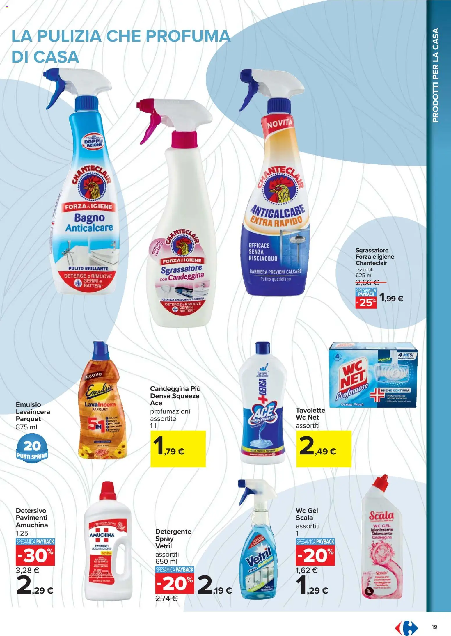 Volantino Carrefour del 07.11.2025 | Pagina: 19 | Prodotti: Candeggina, Anticalcare, Scala, WC