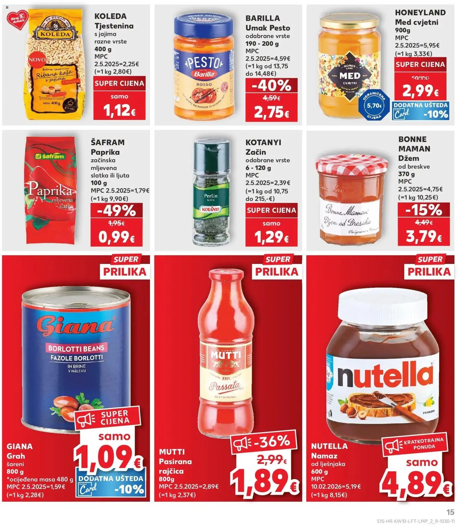 Kaufland katalog | vrijedi od 04.03.2026 | Stranica: 15 | Proizvodi: Grah, Pasta, Rajčica, Peršin
