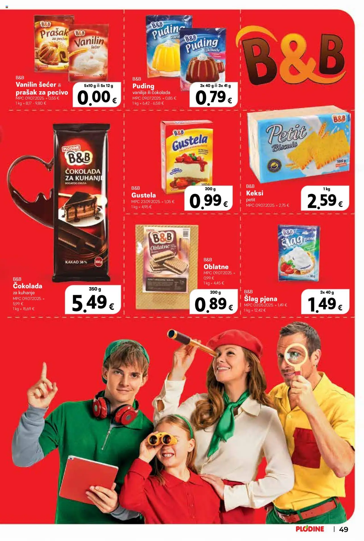 Plodine katalog | vrijedi od 22.10.2025 | Stranica: 49 | Proizvodi: Oblatne, Prašak za pecivo, Čokolada, Pecivo