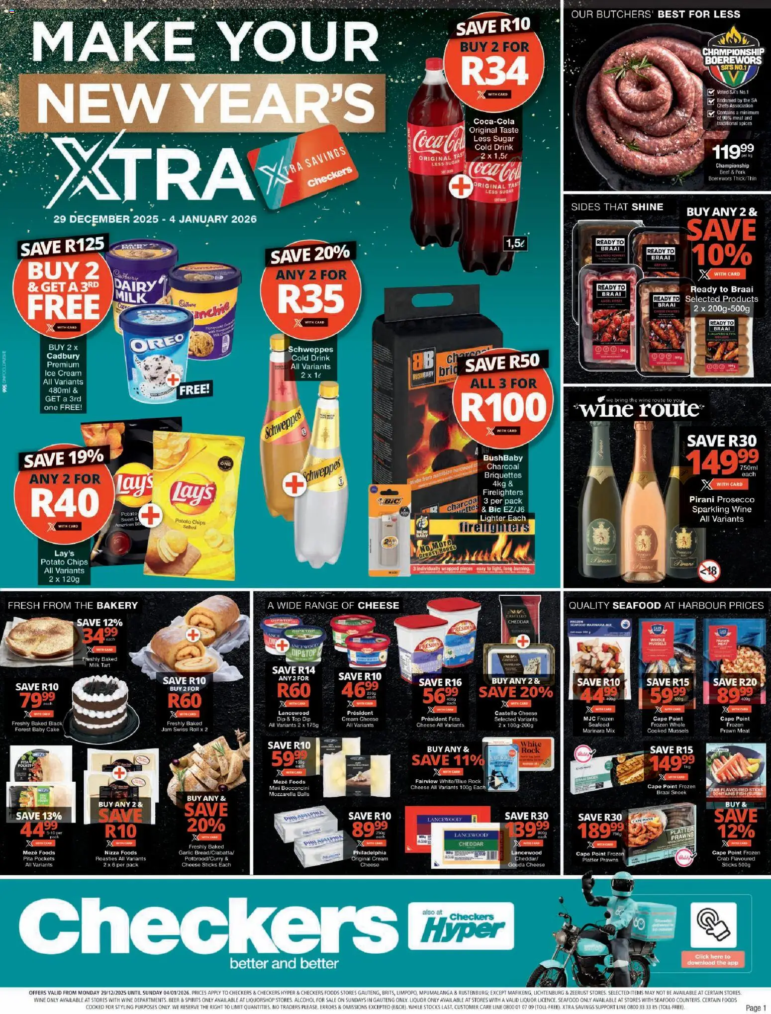 New Checkers catalogue – valid from 29.12.2025 | Page: 1 | Products: Milk, Pork, Fish, Beef