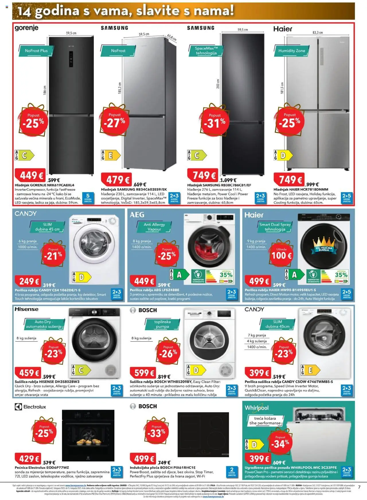 Harvey Norman katalog | vrijedi od 02.10.2025 | Stranica: 7 | Proizvodi: Perilica posuđa, Indukcijska ploča, Vrata, Hladnjak