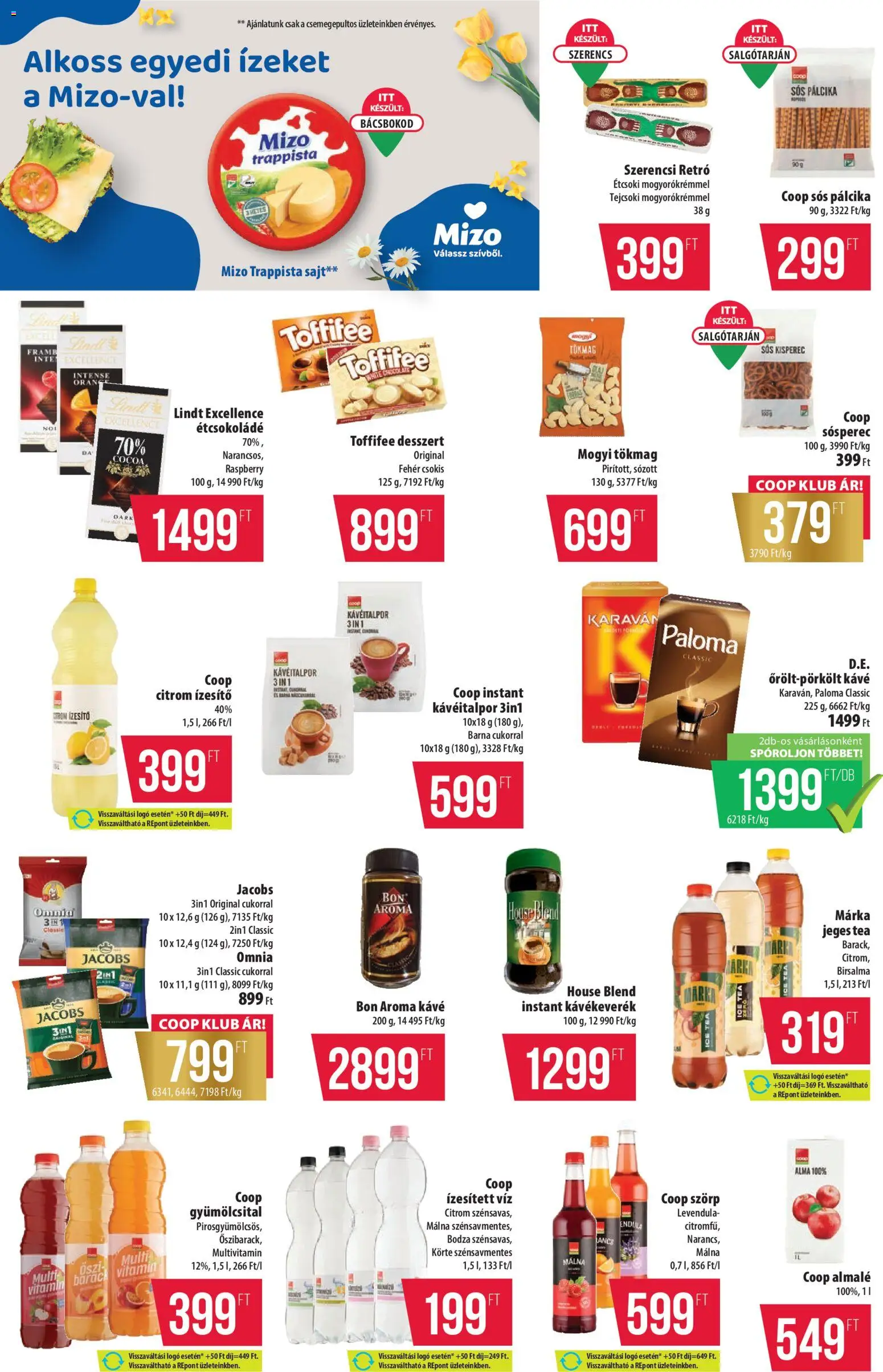 COOP akciós ujság - amely érvényes a következő dátumtól: 09.04.2026 | Oldal: 8 | Termékek: Szörp, Ice tea, Sós pálcika, Levendula