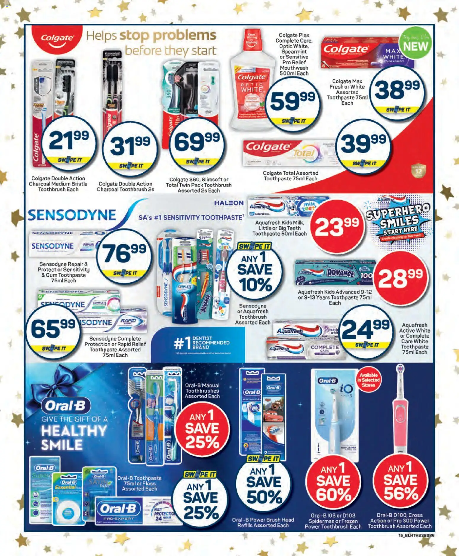 New Pick n Pay catalogue – valid from 25.11.2025 | Page: 15 | Products: Milk, Brush, Mouthwash, Tape