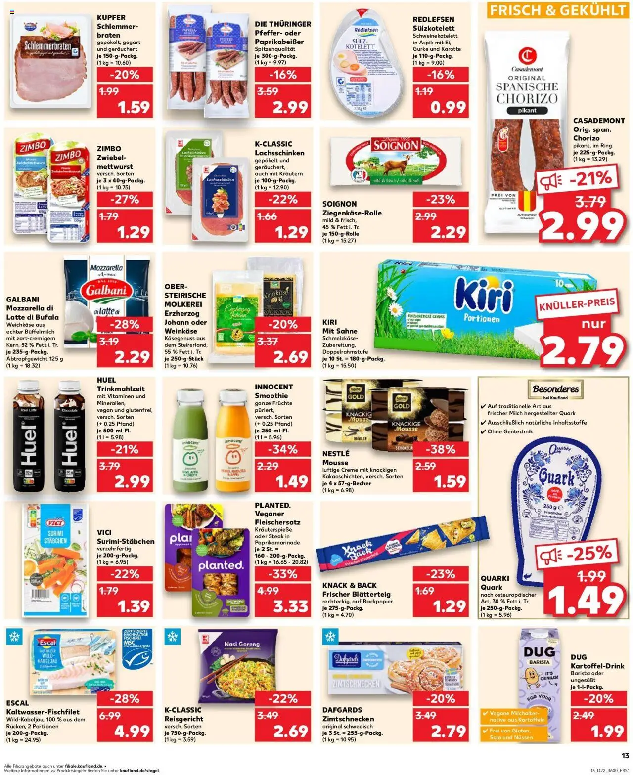 Kaufland prospekt Berlin	 - gültig ab dem 29.05.2025 | Seite: 13 | Produkte: Mozzarella, Creme, Pfeffer, Frischkase