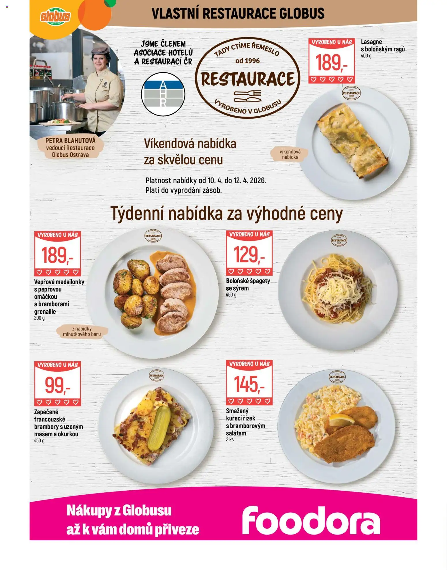 Globus leták - Ostrava od 08.04.2026 | Strana: 7 | Produkty: Boloňské špagety, Špagety, Brambory, Lasagne