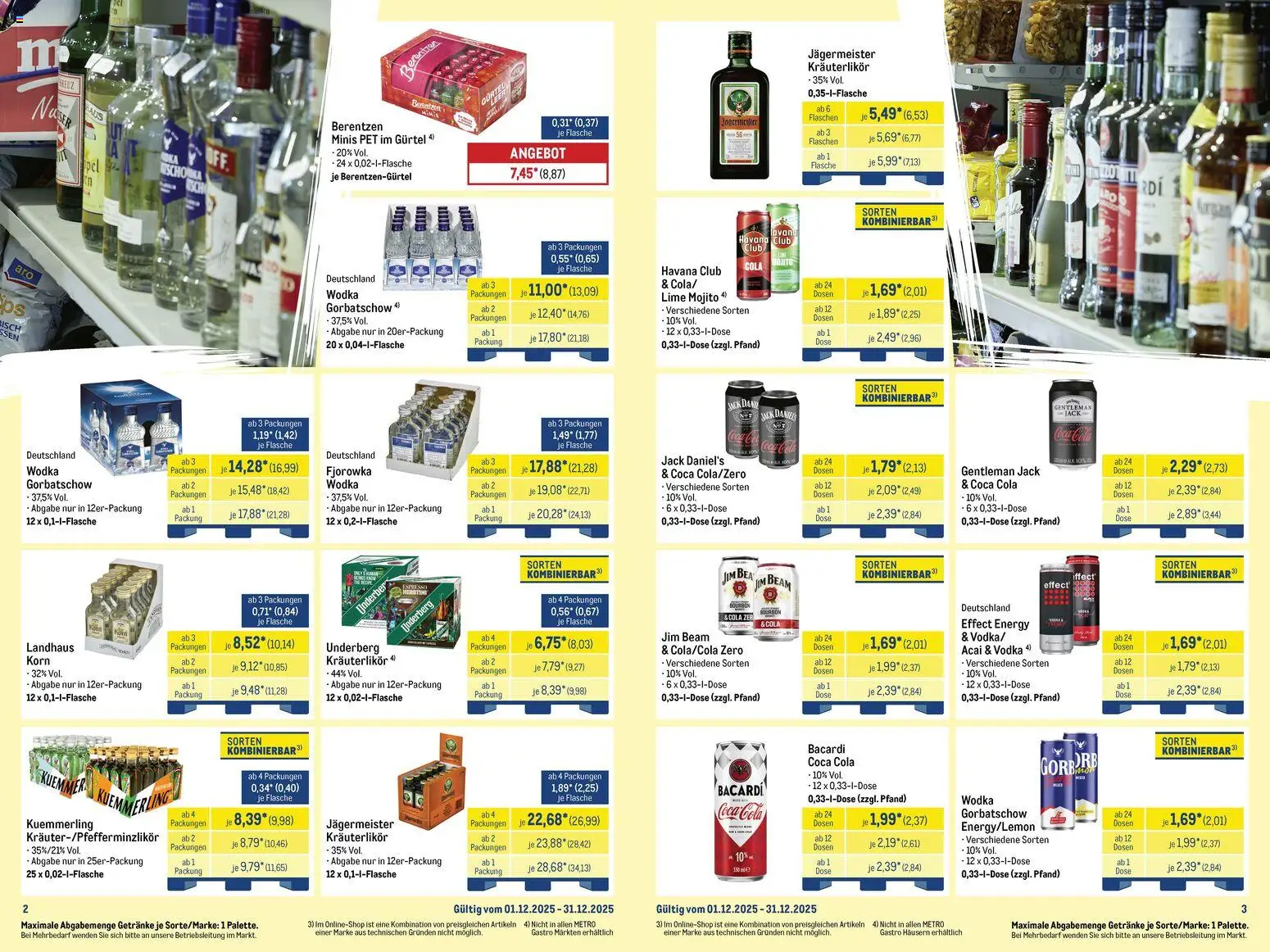 Metro Monats-Mix – gültig ab 01.12.2025 | Seite: 2 | Produkte: Havana club, Jack Daniel's, Jägermeister, Berentzen