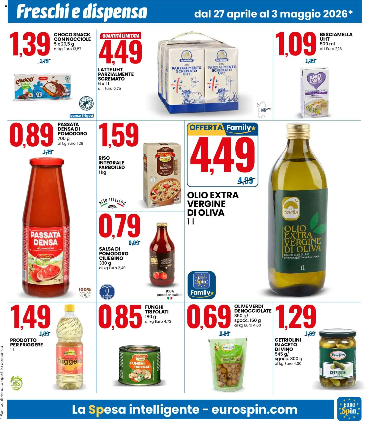 Volantino Eurospin del 27.04.2026 | Pagina: 3 | Prodotti: Vino, Nocciole, Aceto, Besciamella