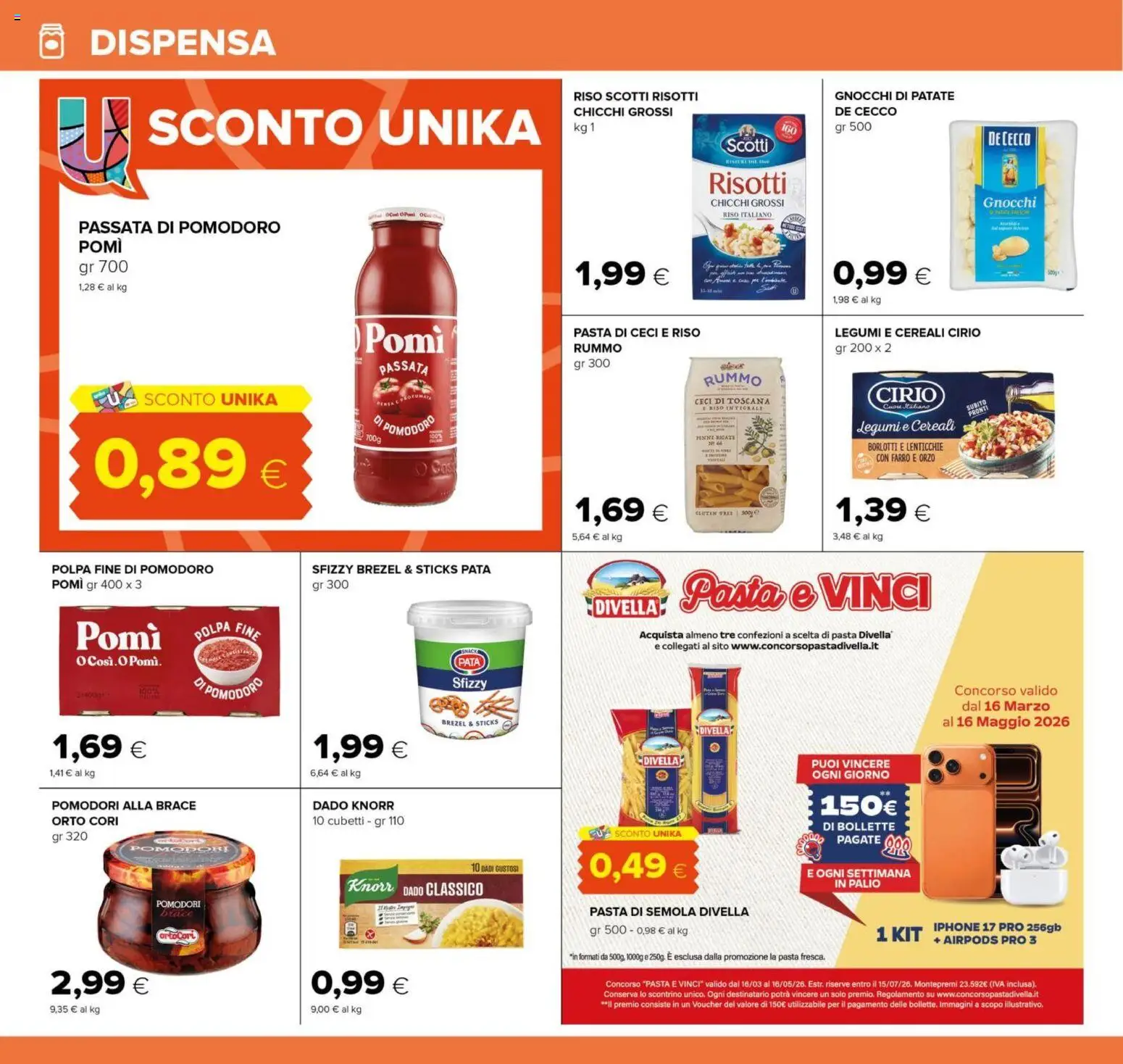 Volantino Tigre del 25.03.2026 | Pagina: 22 | Prodotti: Pomodoro, Pomodori, Pasta, Gnocchi