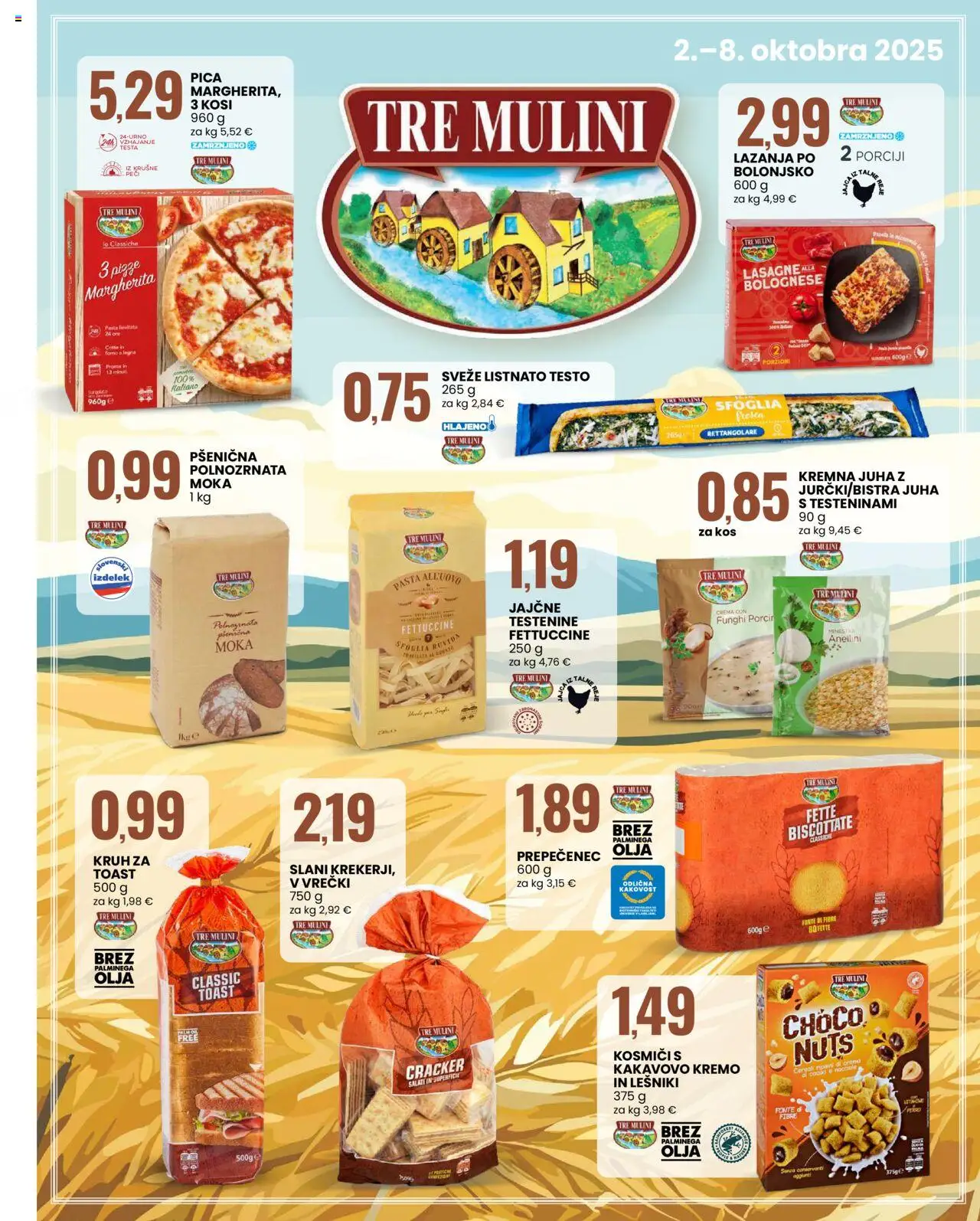 Novi Eurospin katalog ponudbe – veljaven od 02.10.2025 | Stran: 13 | Izdelki: Moka, Kos, Lazanja, Kosmici