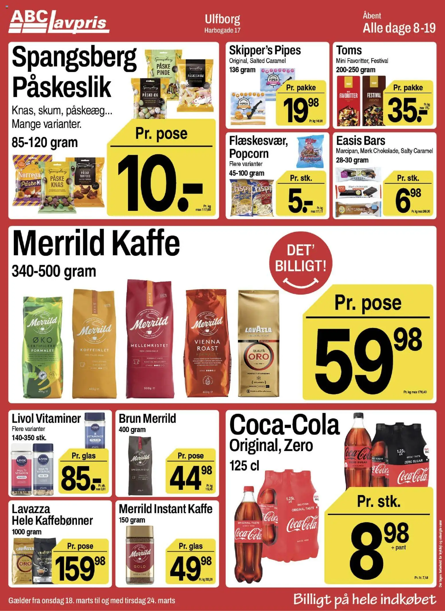 Abc Lavpris tilbudsavis – gyldig fra 18.03.2026 | Side: 7 | Produkter: Kaffe, Chokolade, Popcorn, Flæskesvær