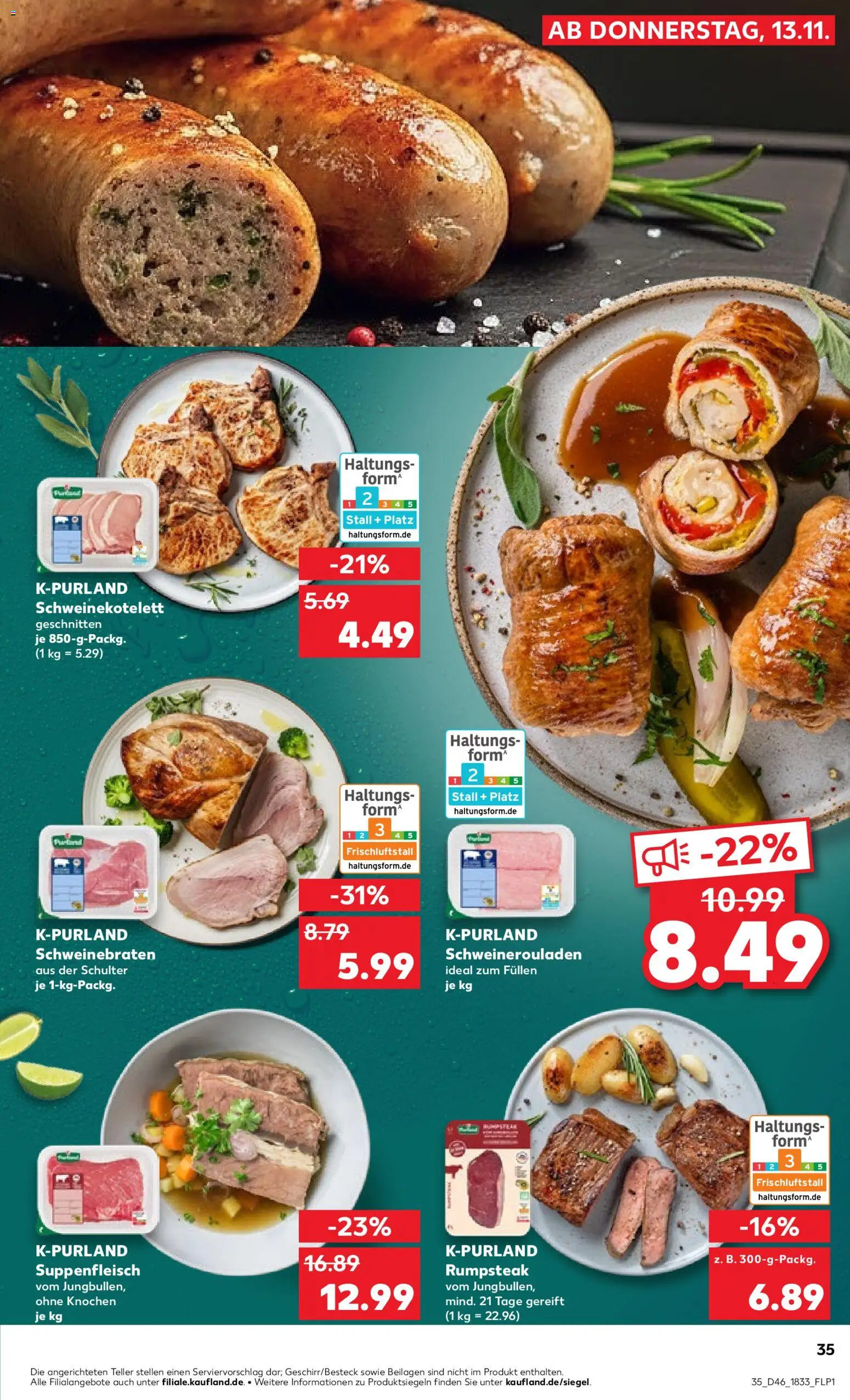 Kaufland prospekt Bremen	 – gültig ab 16.11.2025 | Seite: 35 | Produkte: Rumpsteak, Suppenfleisch, Steak
