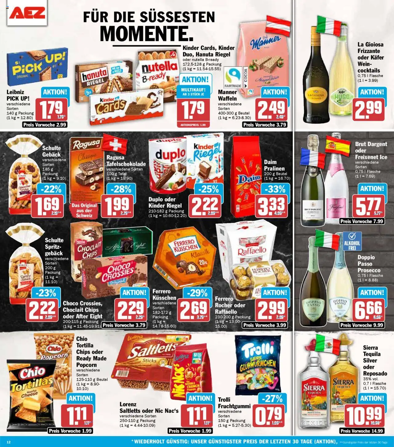 AEZ - Prospekt – gültig ab 08.09.2025 | Seite: 12 | Produkte: Raffaello, Freixenet, Tequila, Chips