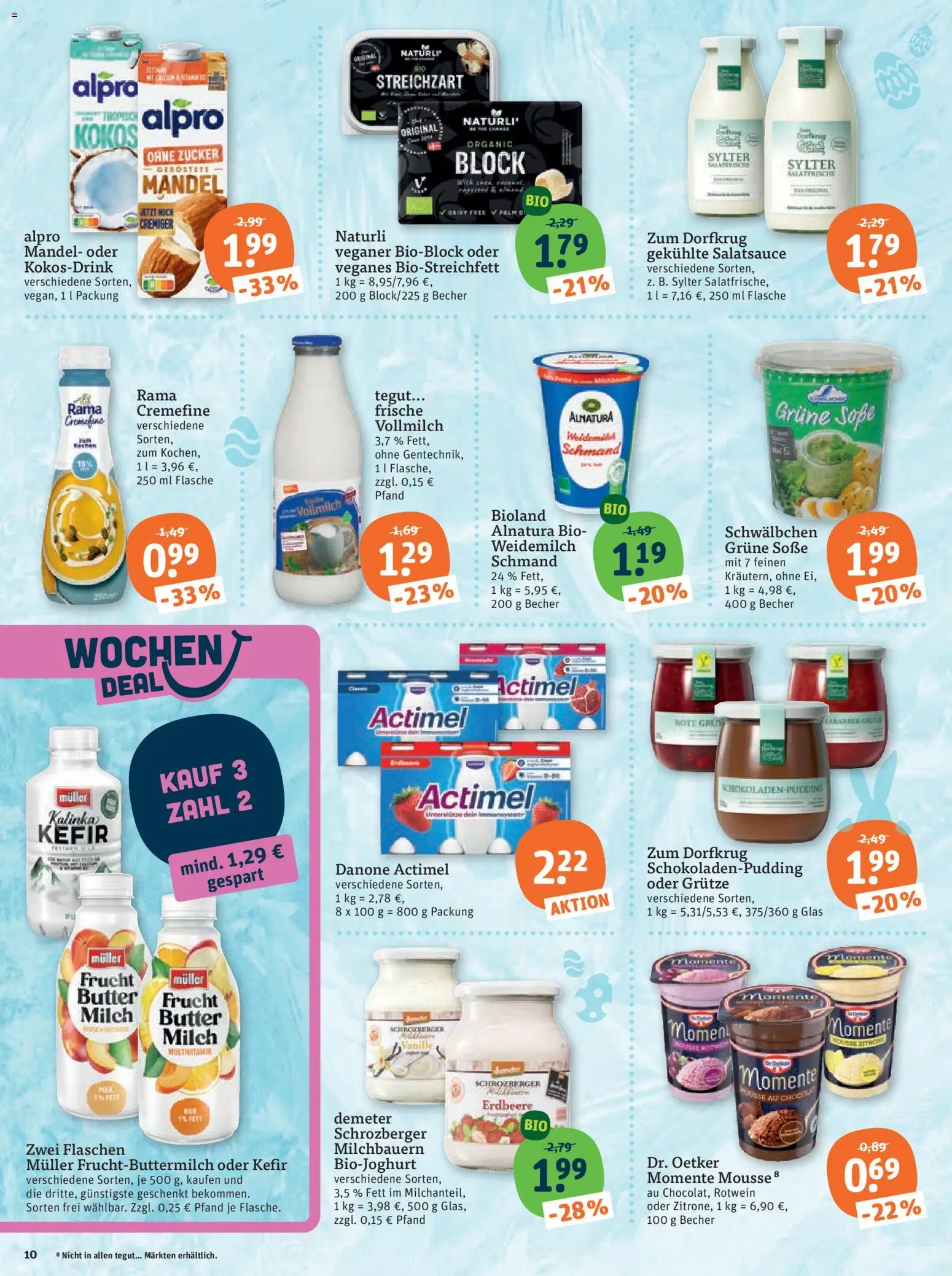 Tegut Prospekt 	 – gültig ab 30.03.2026 | Seite: 12 | Produkte: Actimel, Milch, Butter, Rotwein