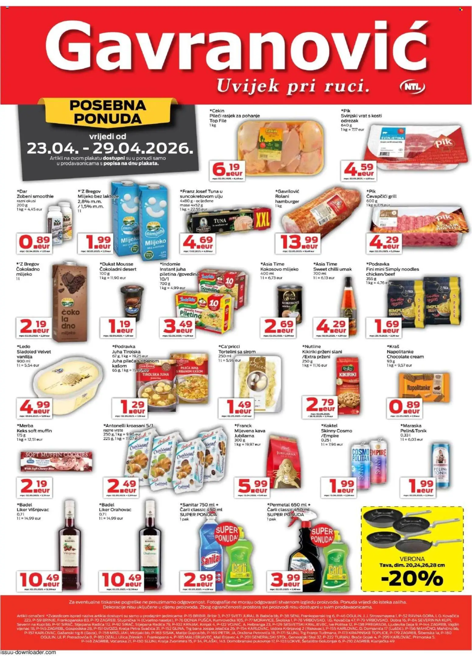 Gavranović katalog | vrijedi od 23.04.2026 | Stranica: 4 | Proizvodi: Keks, Sladoled, Juha, Mlijeko bez laktoze