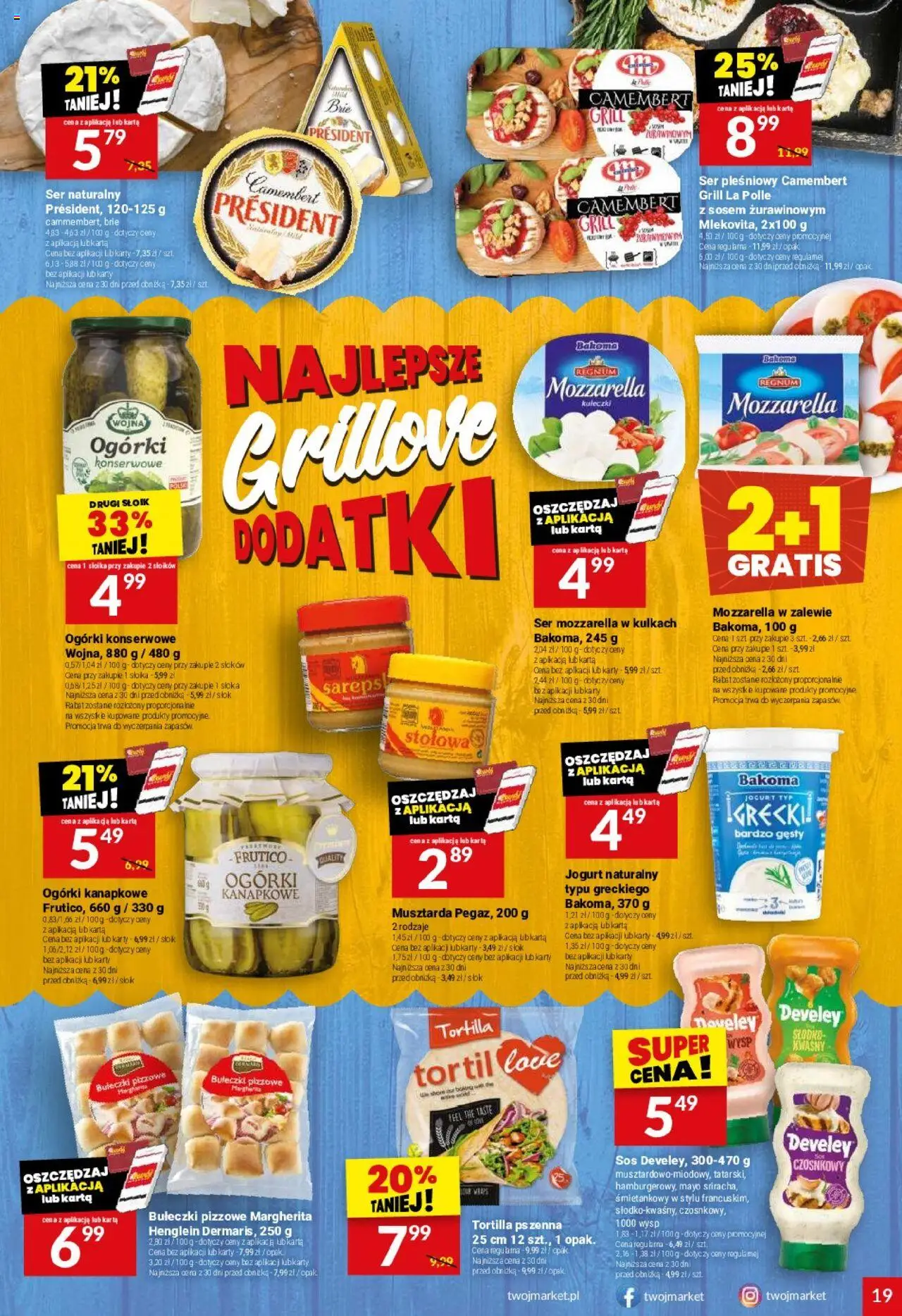 Twój Market Gazetka od 20.08.2025 | Strona: 19 | Produkty: Karta, Grill, Musztarda, Ser