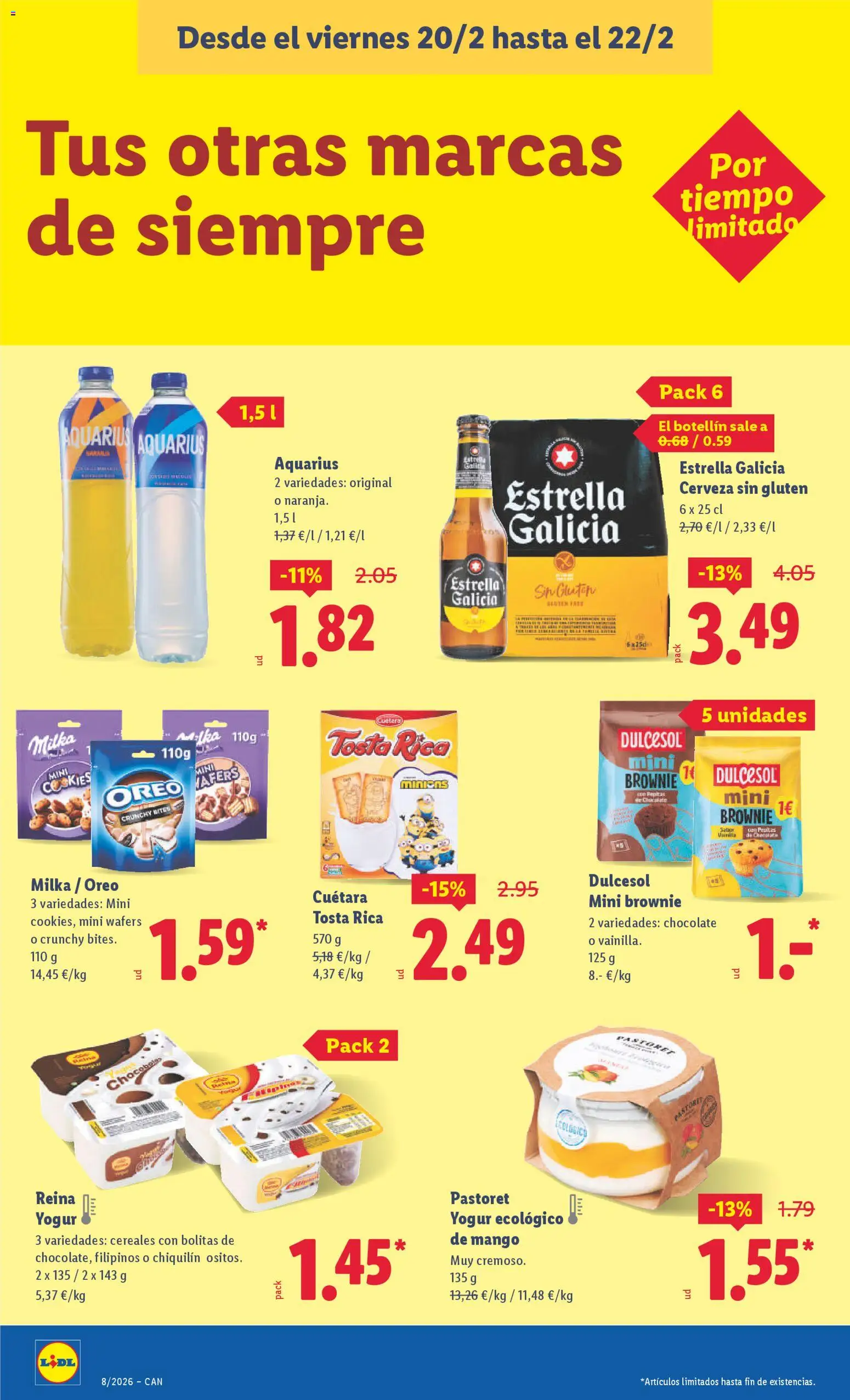 Lidl - Canarias  │ válido desde el 16.02.2026 | Página: 54 | Productos: Yogur, Cerveza, Cereales, Ρούτερ