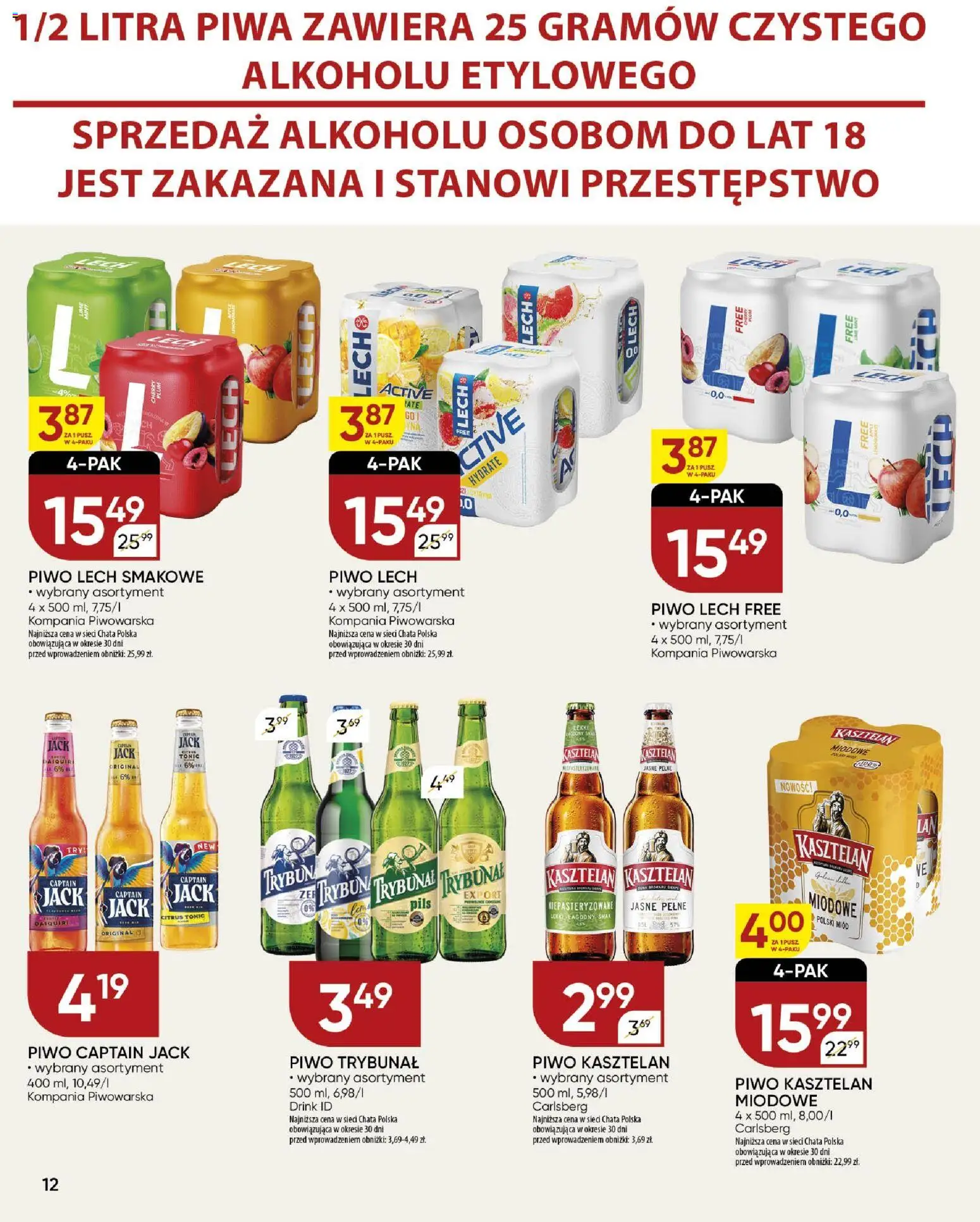 Chata Polska Gazetka od 29.01.2026 | Strona: 12 | Produkty: Miód, Piwo
