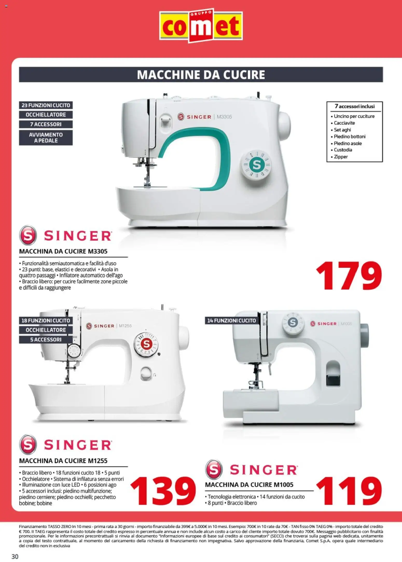 Volantino Comet del 13.04.2026 | Pagina: 30 | Prodotti: Cacciavite, Macchina da cucire, Elastici