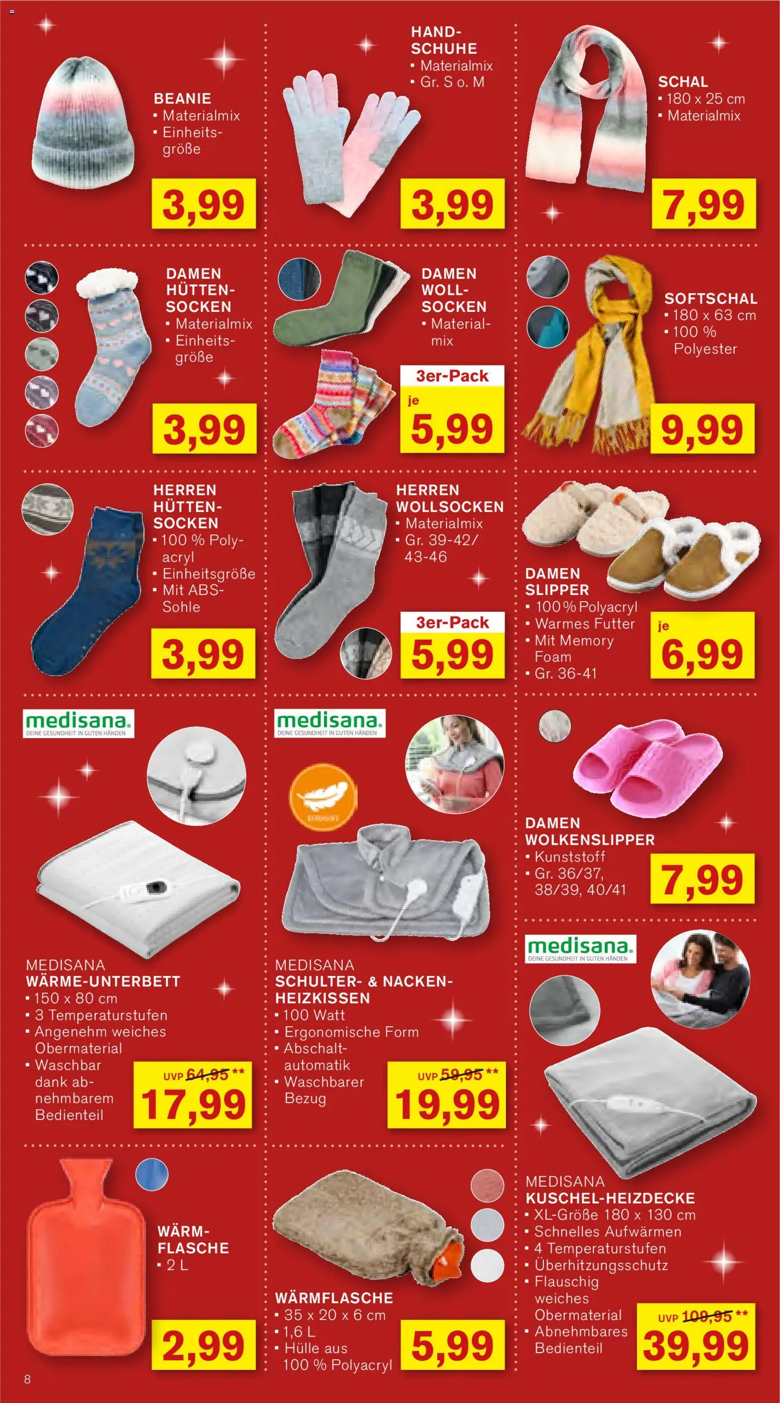KODi Prospekt 	 – gültig ab 15.12.2025 | Seite: 8 | Produkte: Hülle, Socken, Schal, Heizkissen