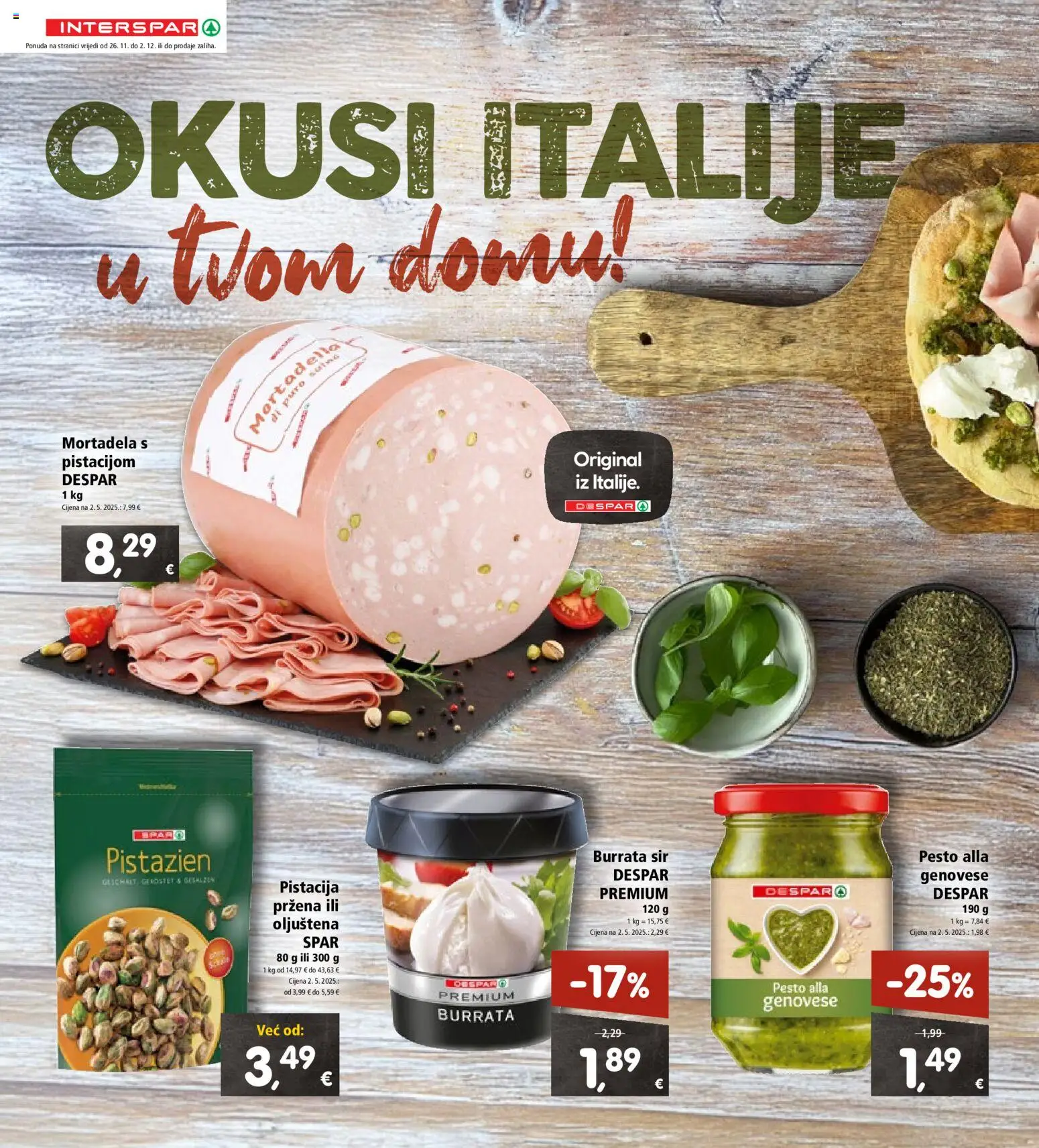 Interspar katalog | vrijedi od 26.11.2025 | Stranica: 18 | Proizvodi: Sir, Mortadela