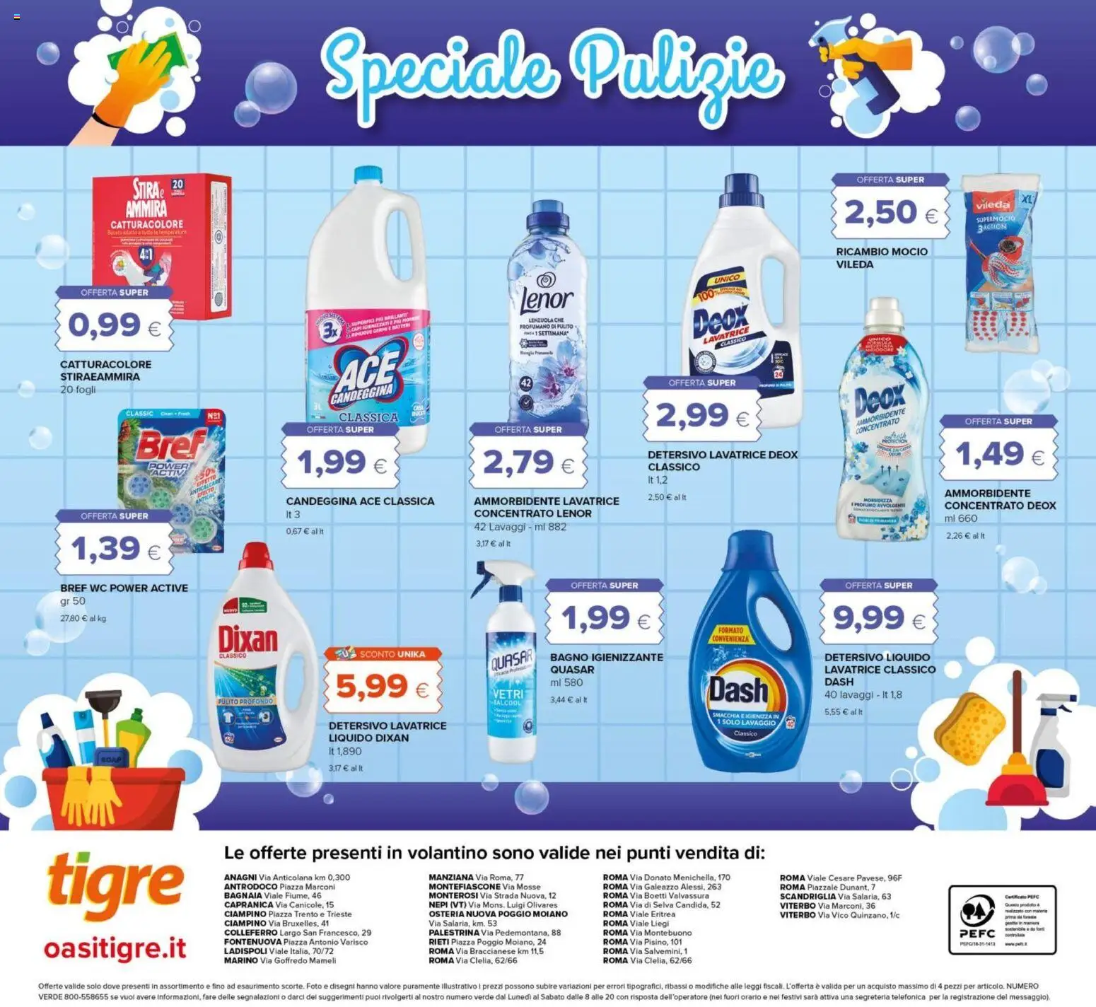 Volantino Tigre del 07.04.2026 | Pagina: 20 | Prodotti: Candeggina, Mocio, Bagno, Profumo