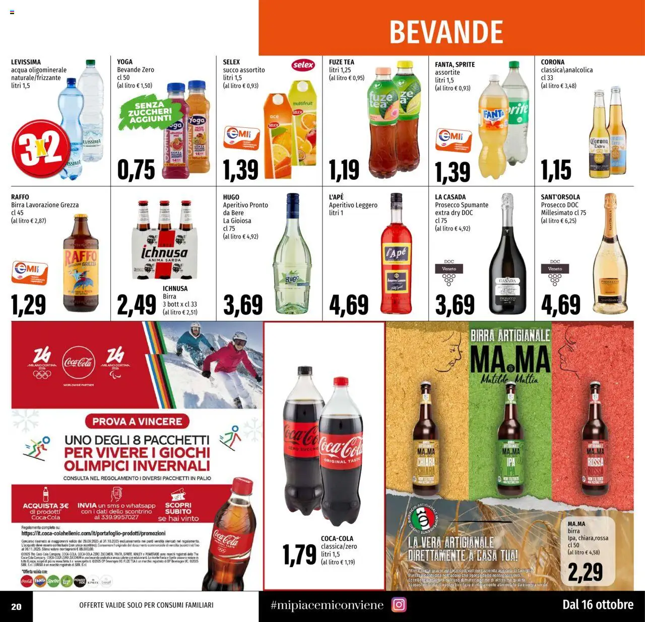 Volantino EMI del 16.10.2025 | Pagina: 20 | Prodotti: Birra, Prosecco, Acqua, Fanta