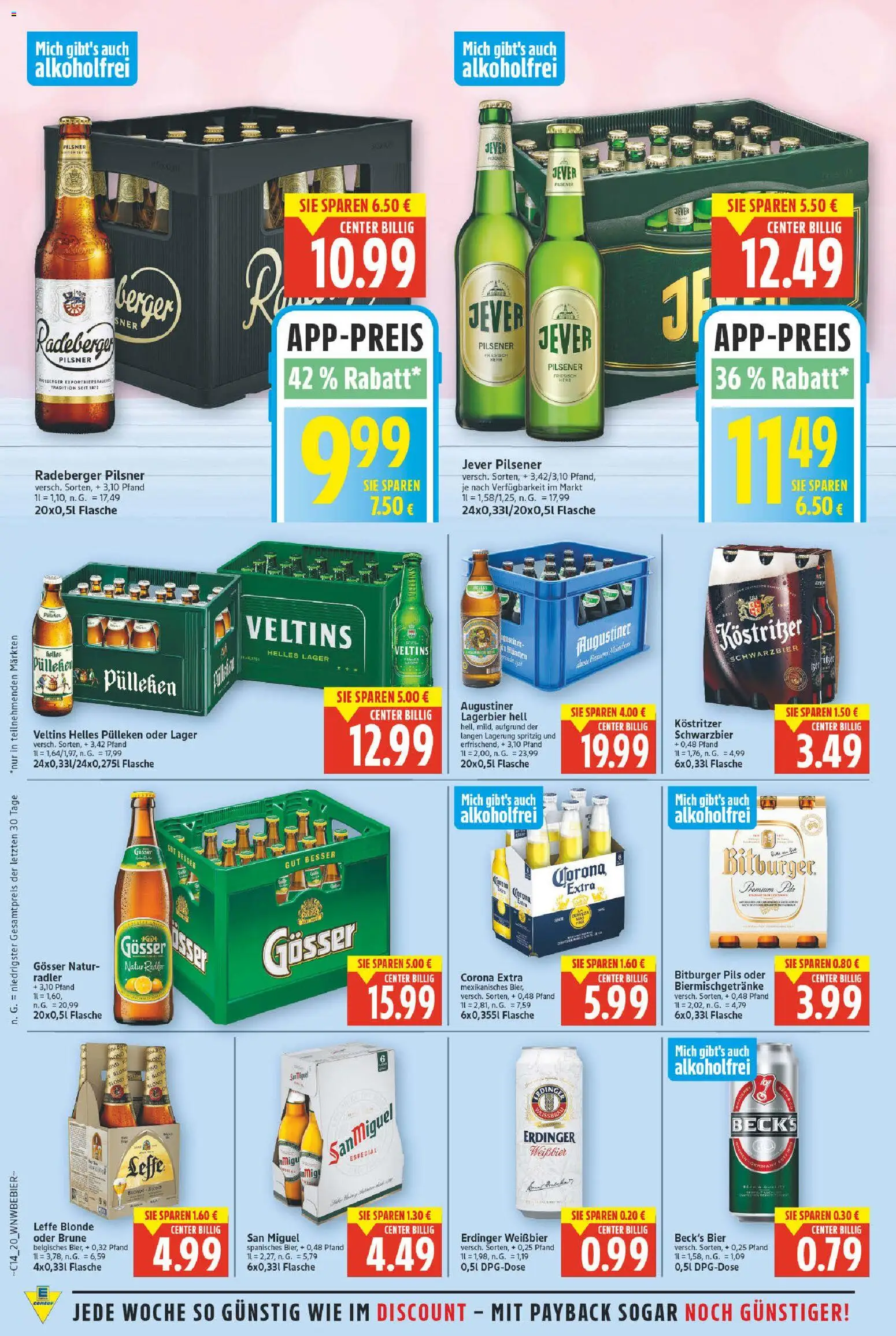 E center Prospekt 	 – gültig ab 30.03.2026 | Seite: 20 | Produkte: Bitburger, Bier, Pils, Veltins